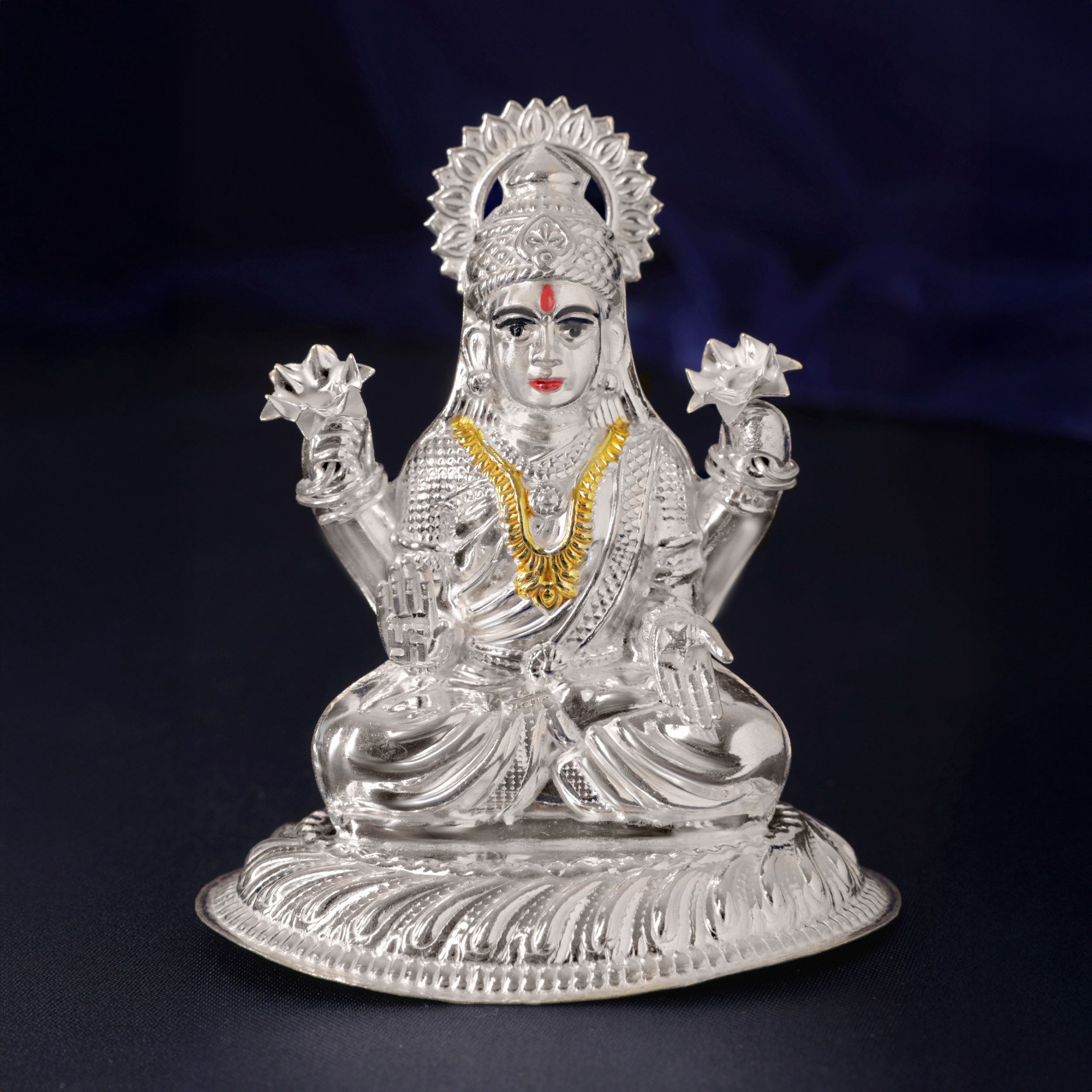 Elegant Lakshmi Silver Idol - Senco Gold and Diamonds