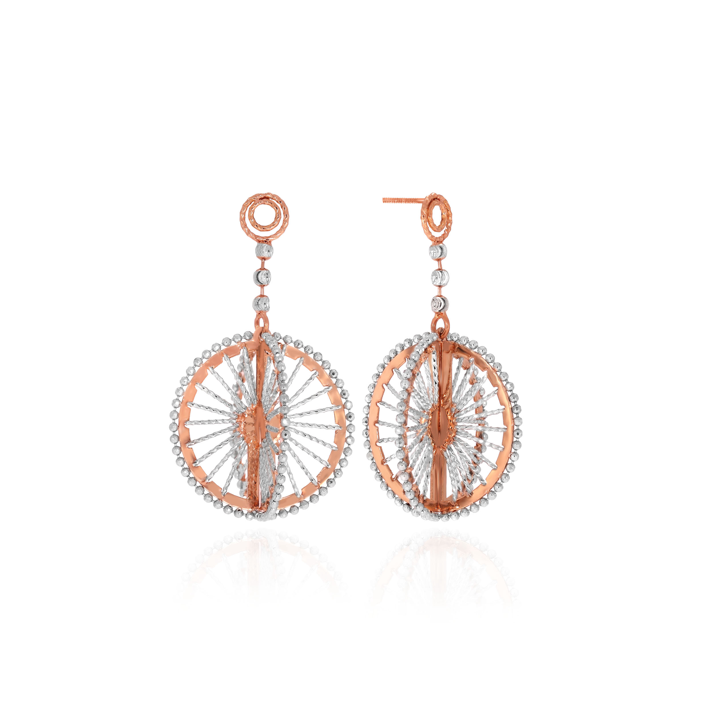 Circular Elegant Gold Drop Earrings - Senco Gold and Diamonds