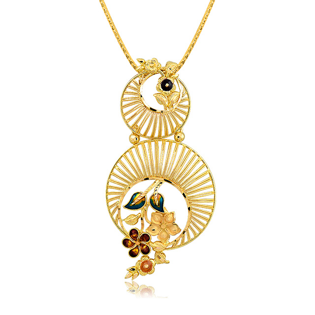 Spherical Blossom Gold Pendant - Senco Gold and Diamonds