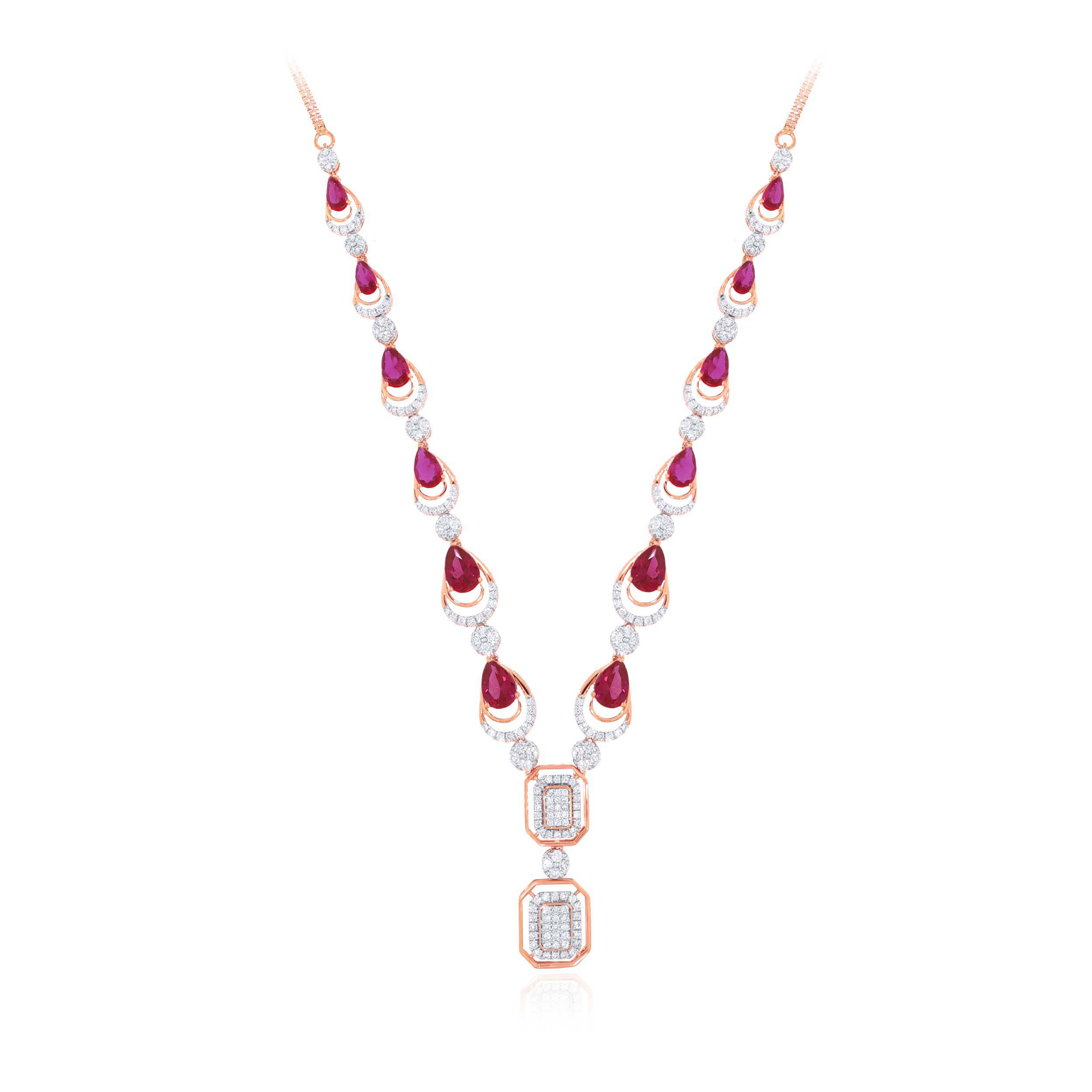 Rosy Droplet Diamond Necklace - Senco Gold and Diamonds