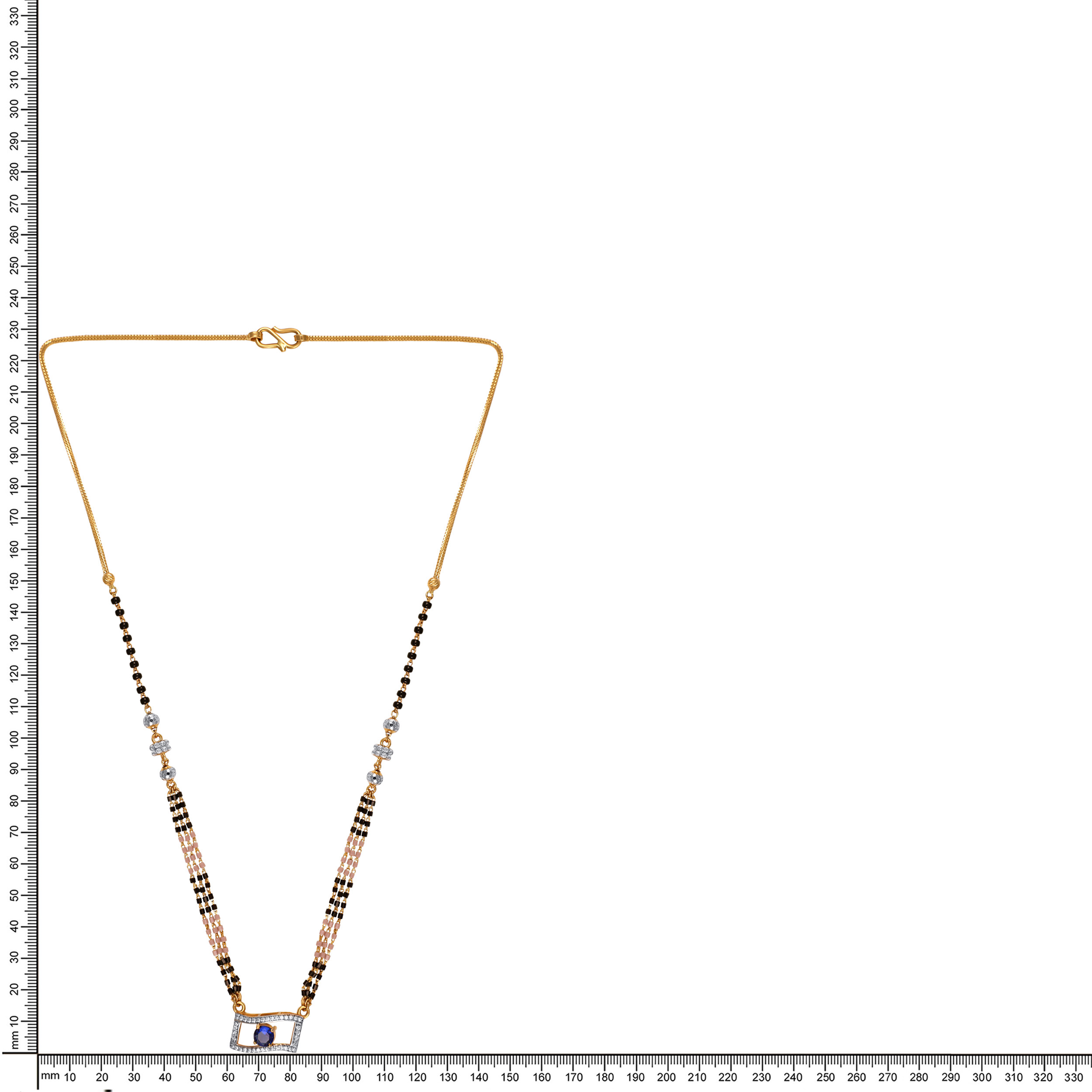 Majestic Three Line Gold Mangalsutra - Senco Gold and Diamonds