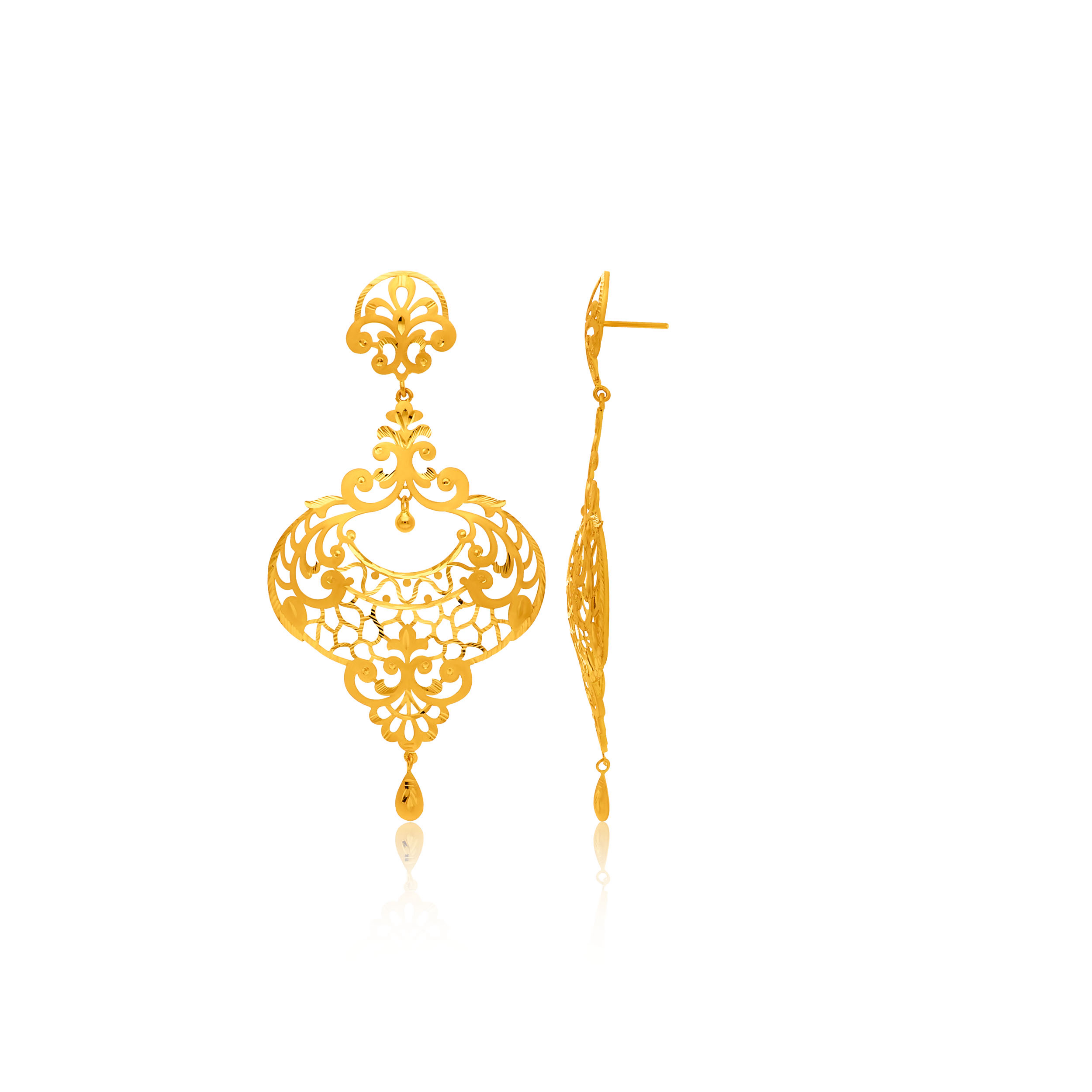 22K Yellow Gold Drop Earrings-GP-SAD0005019 - Senco Gold and Diamonds