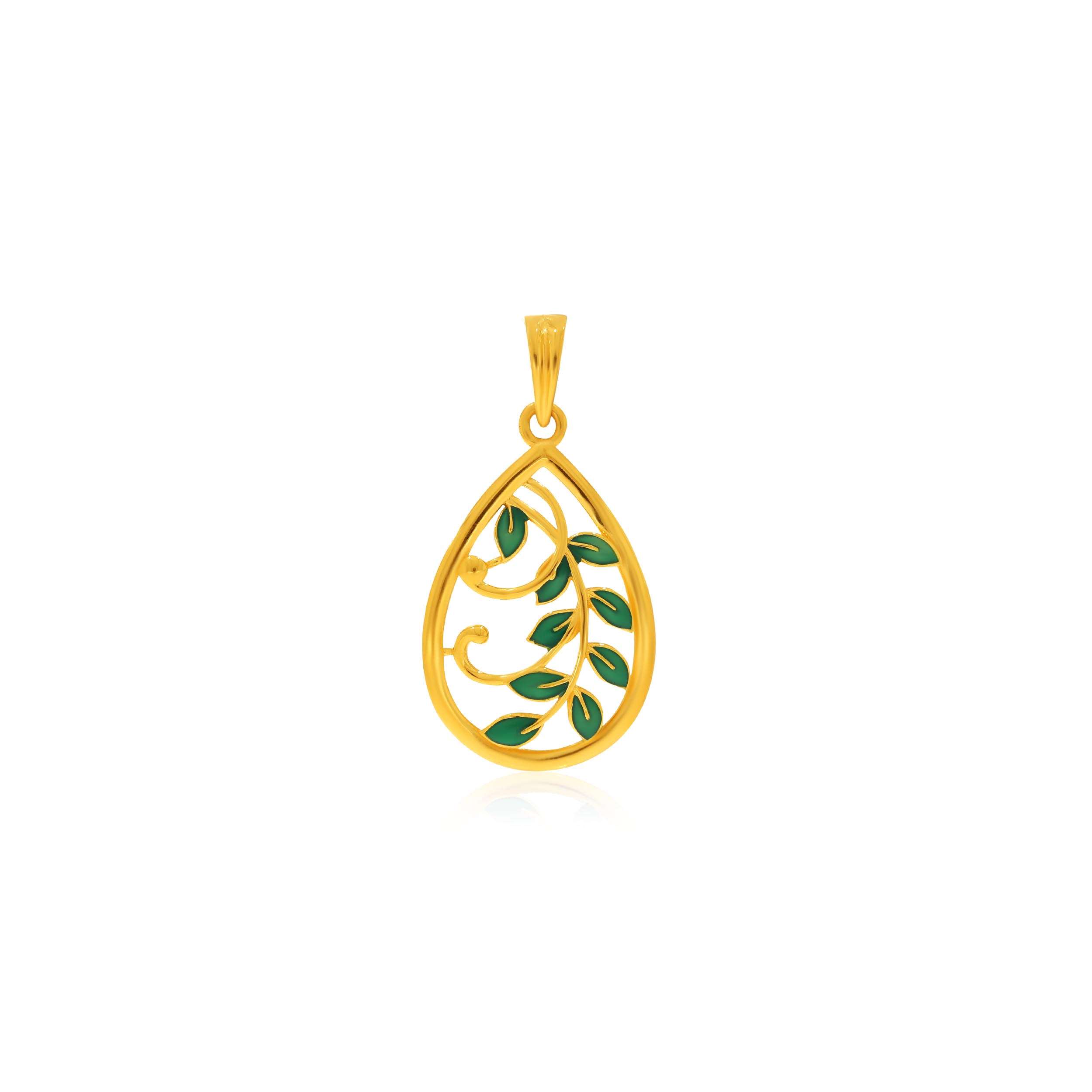 Leafy Drop Gold Pendant - Senco Gold and Diamonds