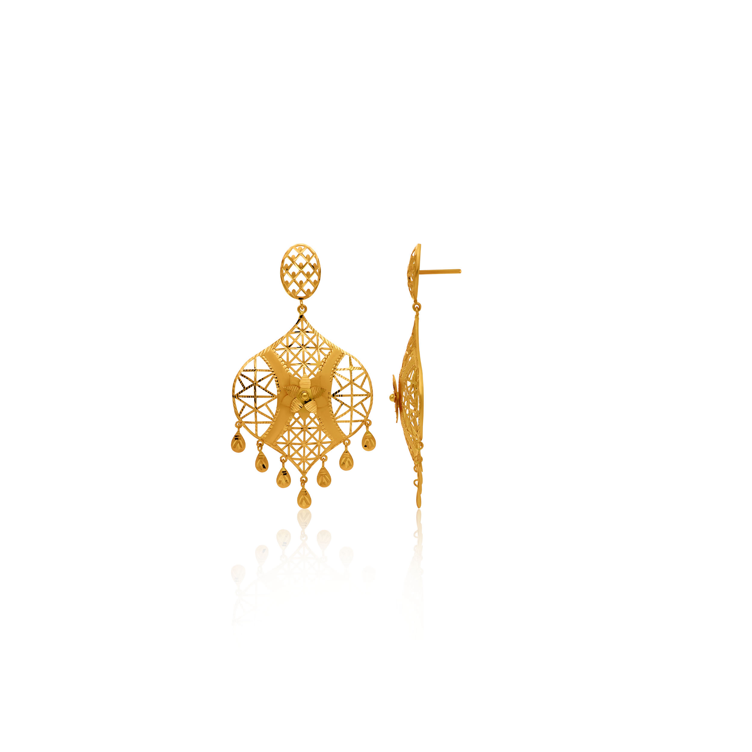 Mughal Art Gold Earrings - Senco Gold and Diamonds