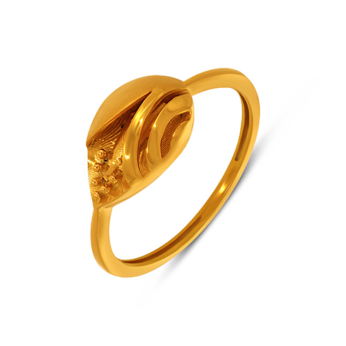 Textured Whisper Leaf Gold Ring - Senco Gold and Diamonds