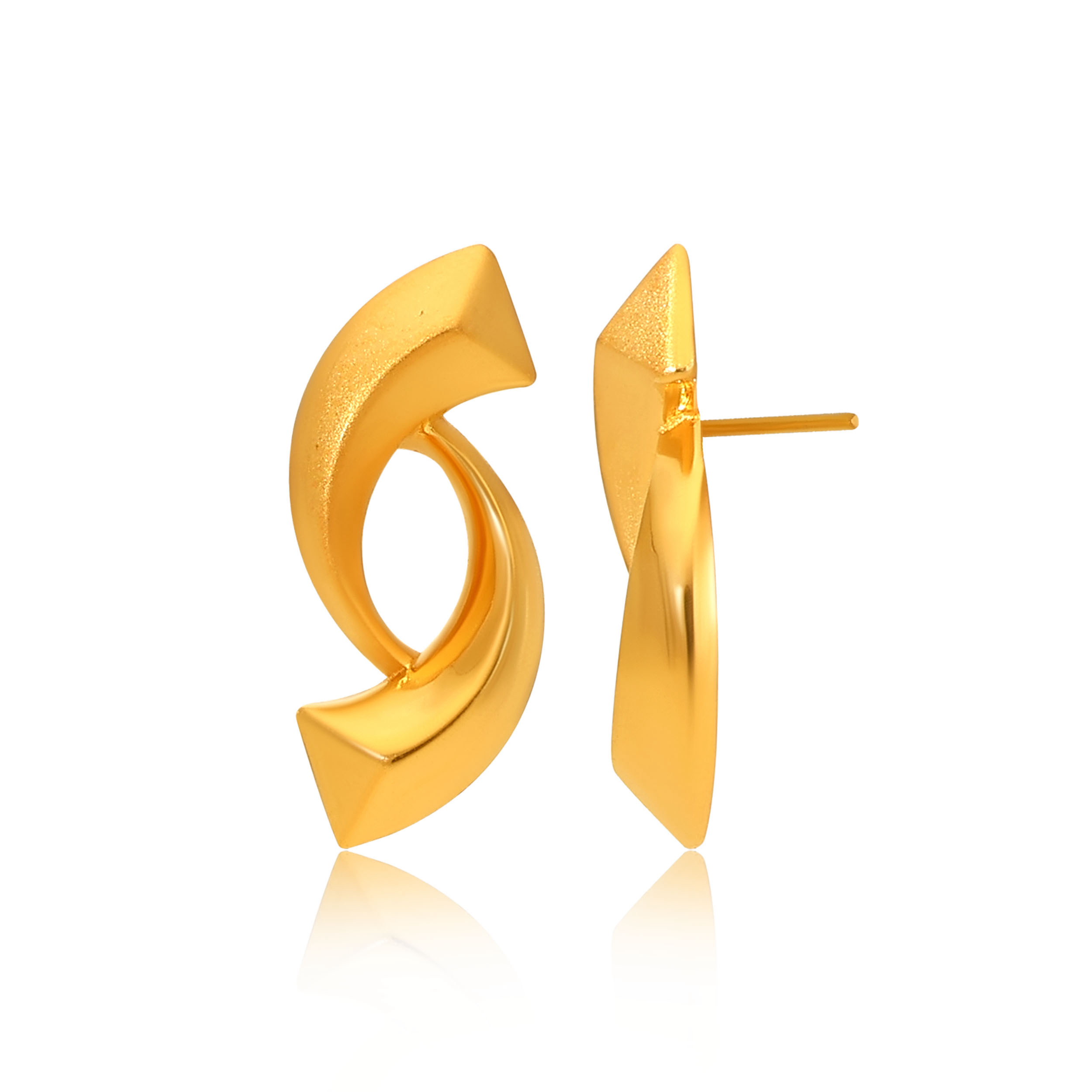 Facet Gleam Gold Studs - Senco Gold and Diamonds