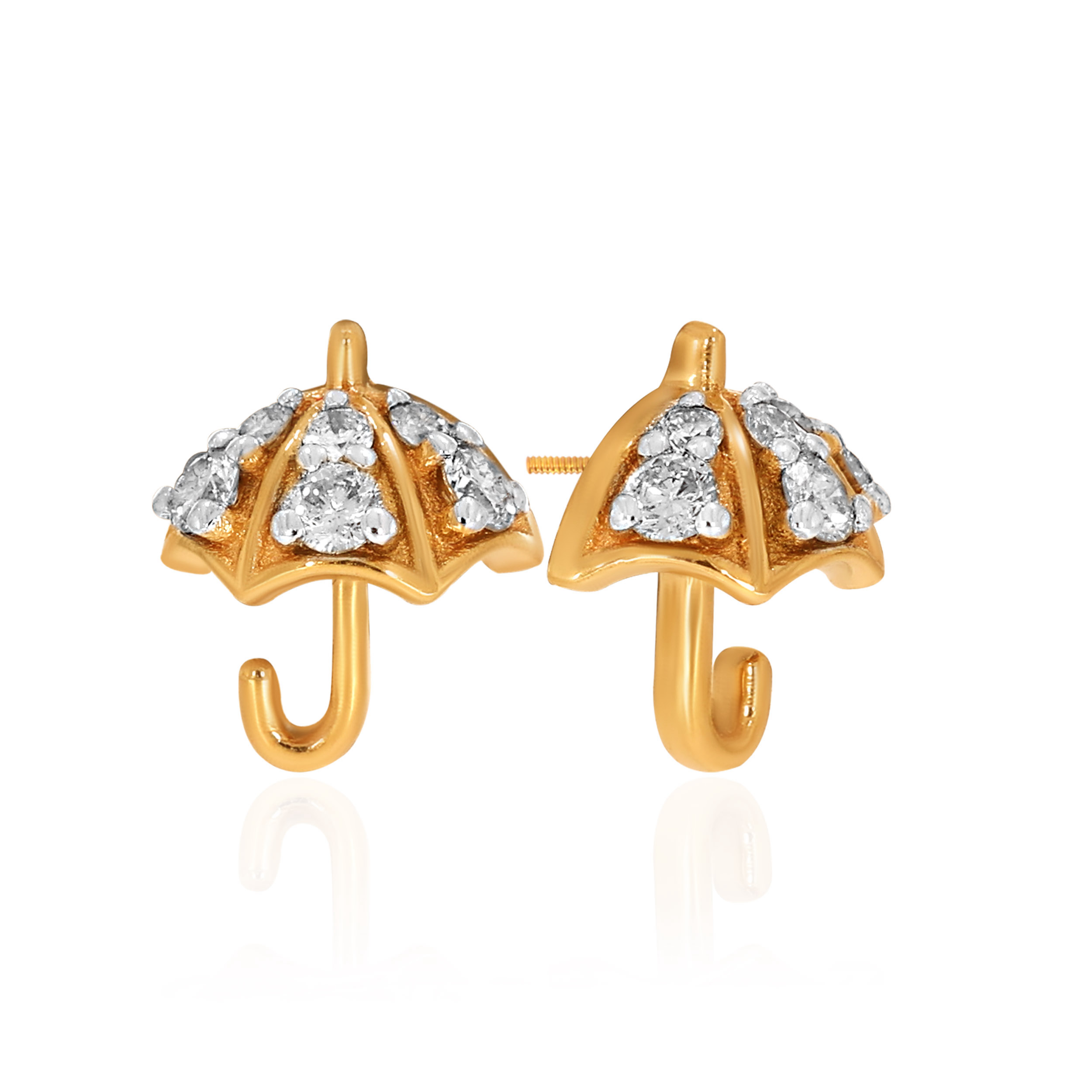 14K Yellow Gold Kids Diamond Studs Earrings-DT-D000790187 - Senco Gold and Diamonds
