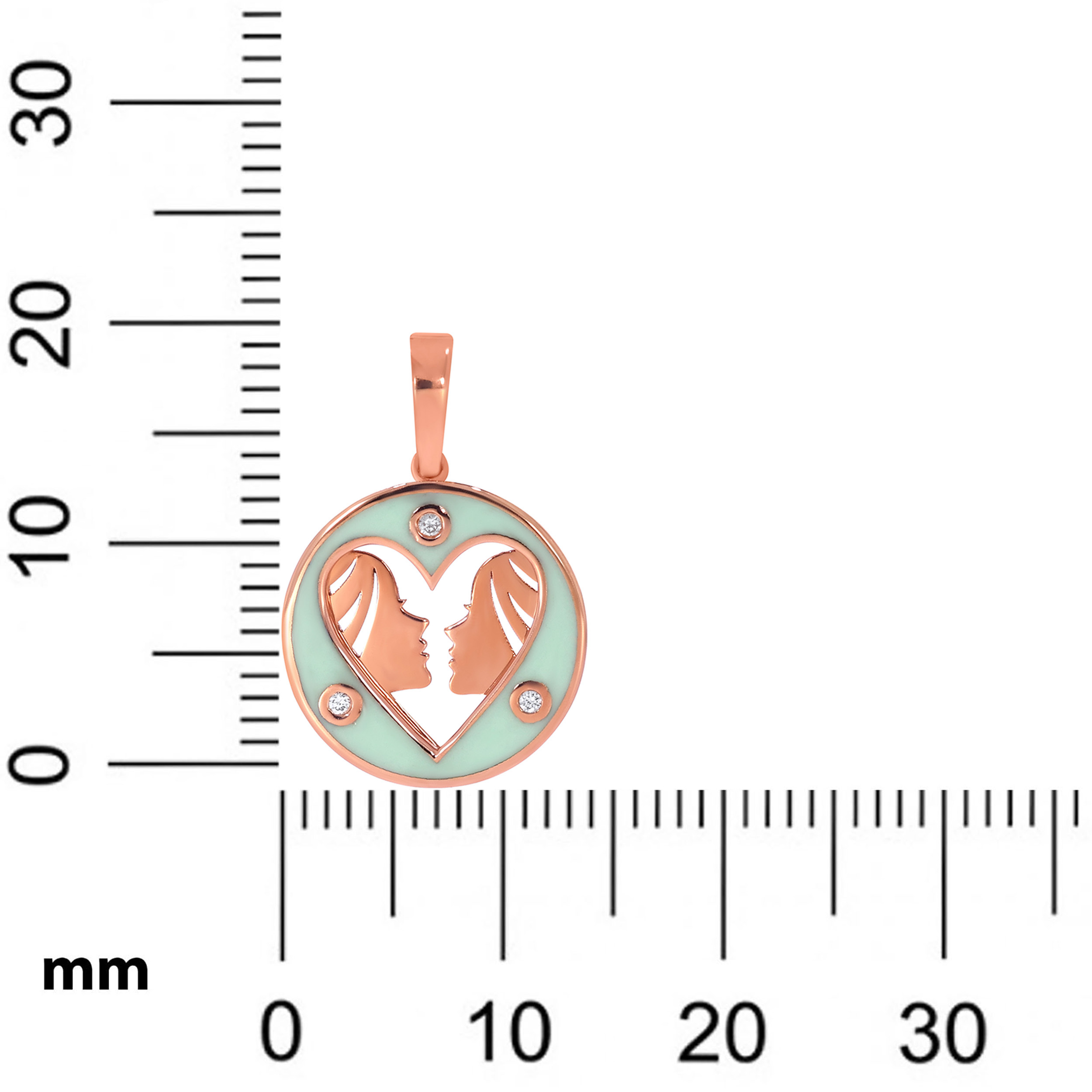 Gemini Heart Twin Diamond Pendant - Senco Gold and Diamonds