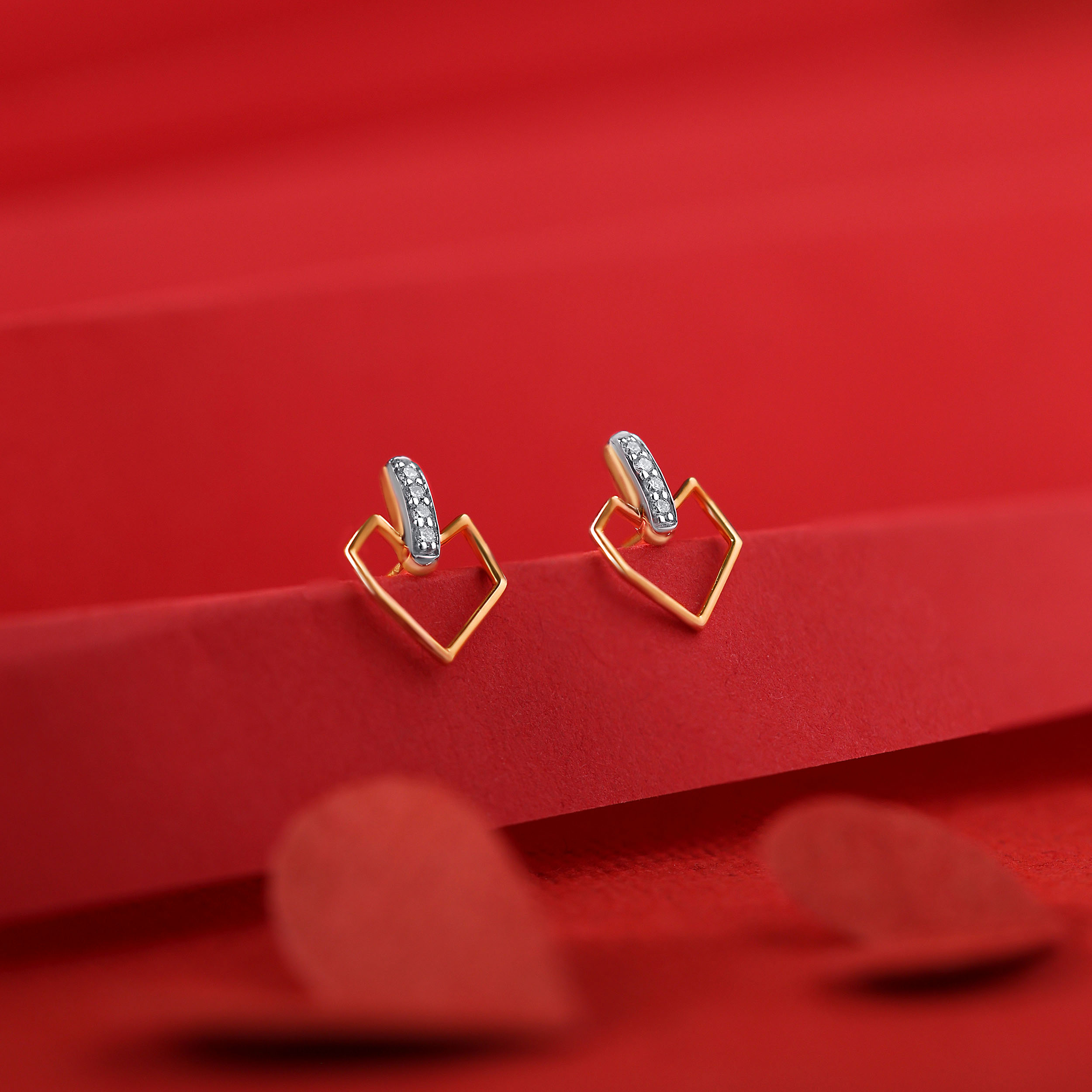 Reflecting Depth Of Love Diamond Earrings - Senco Gold and Diamonds