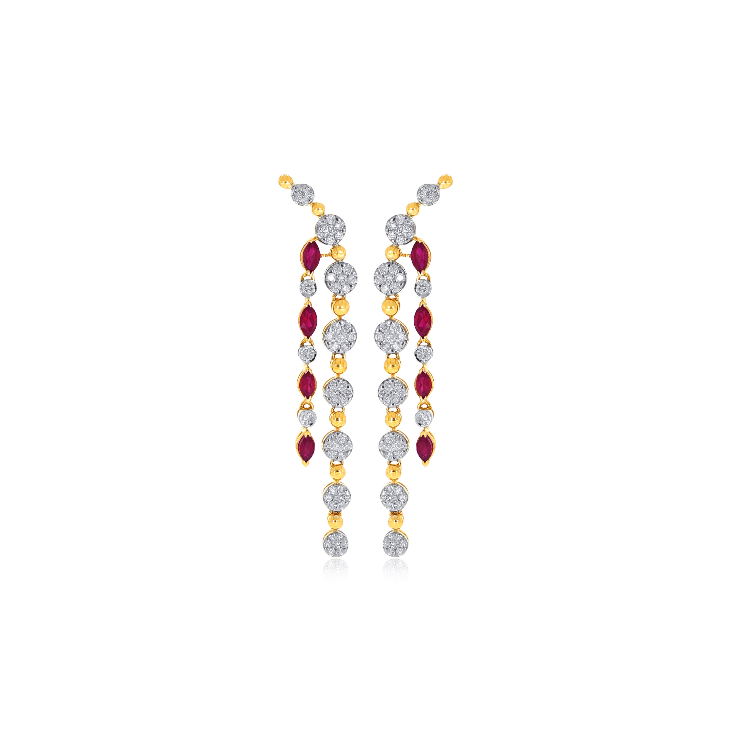 Glamorous Fall Diamond Long Earrings - Senco Gold and Diamonds