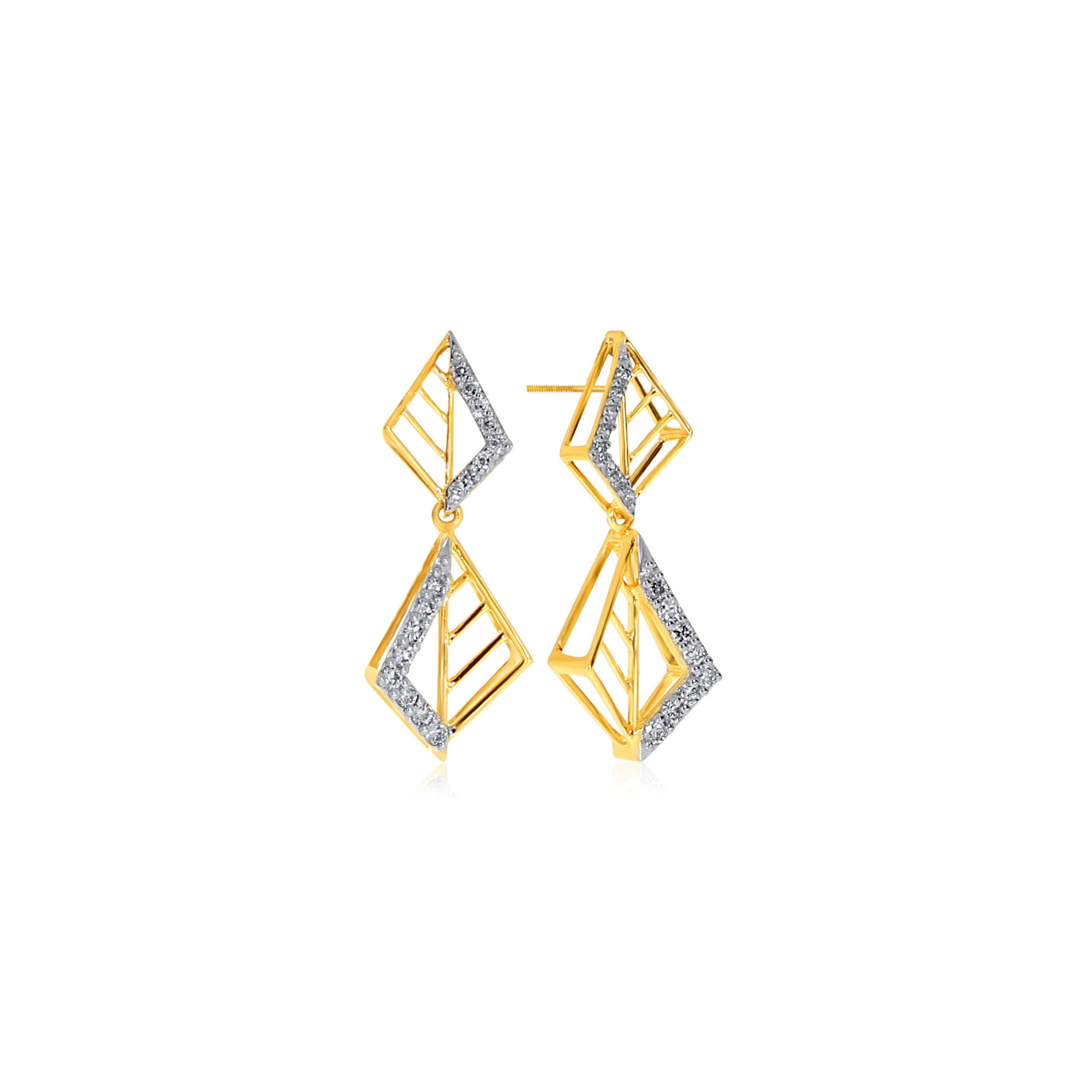 Flight of Fashion Diamond Drop Earrings - Senco Gold and Diamonds