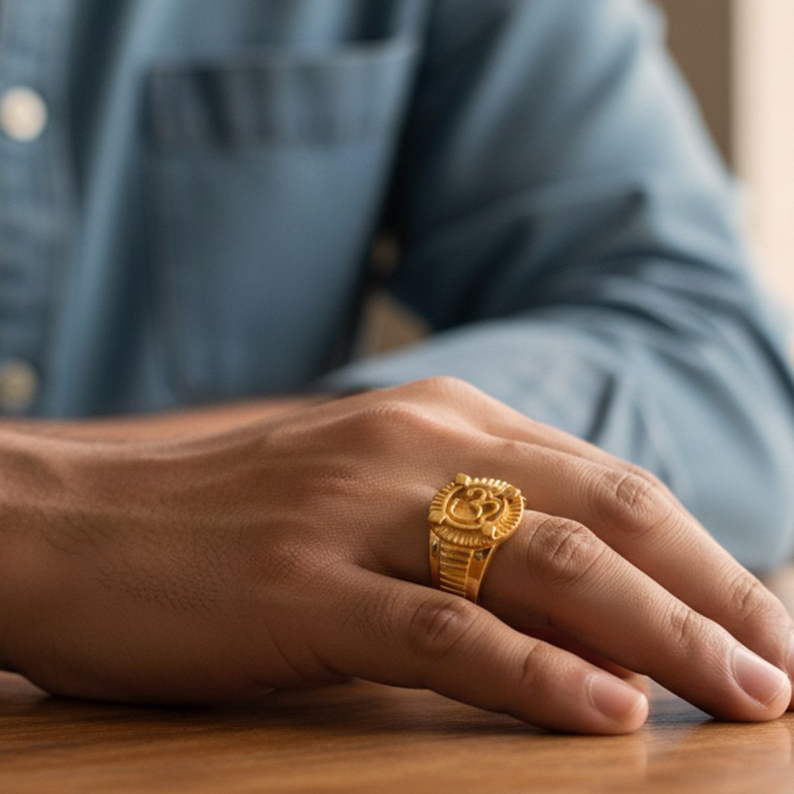 Sacred Symbol Men’s Gold Ring alternate view 3