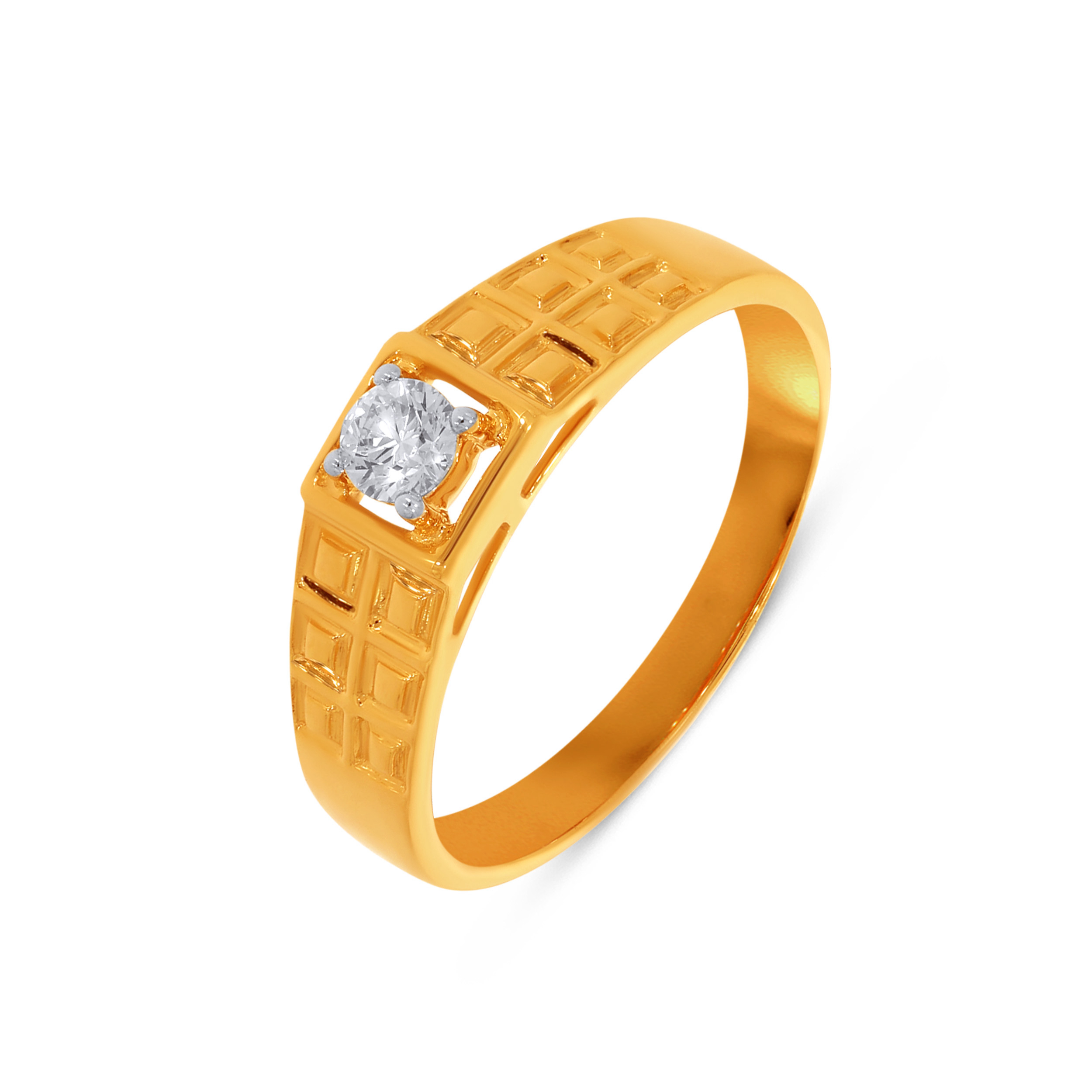 18K Yellow Gold Men Solitaire Ring-DGR-D000760621 - Senco Gold and Diamonds