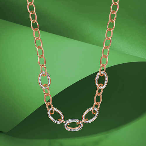 Opaluxe Links Diamond Gold Necklace - Senco Gold and Diamonds