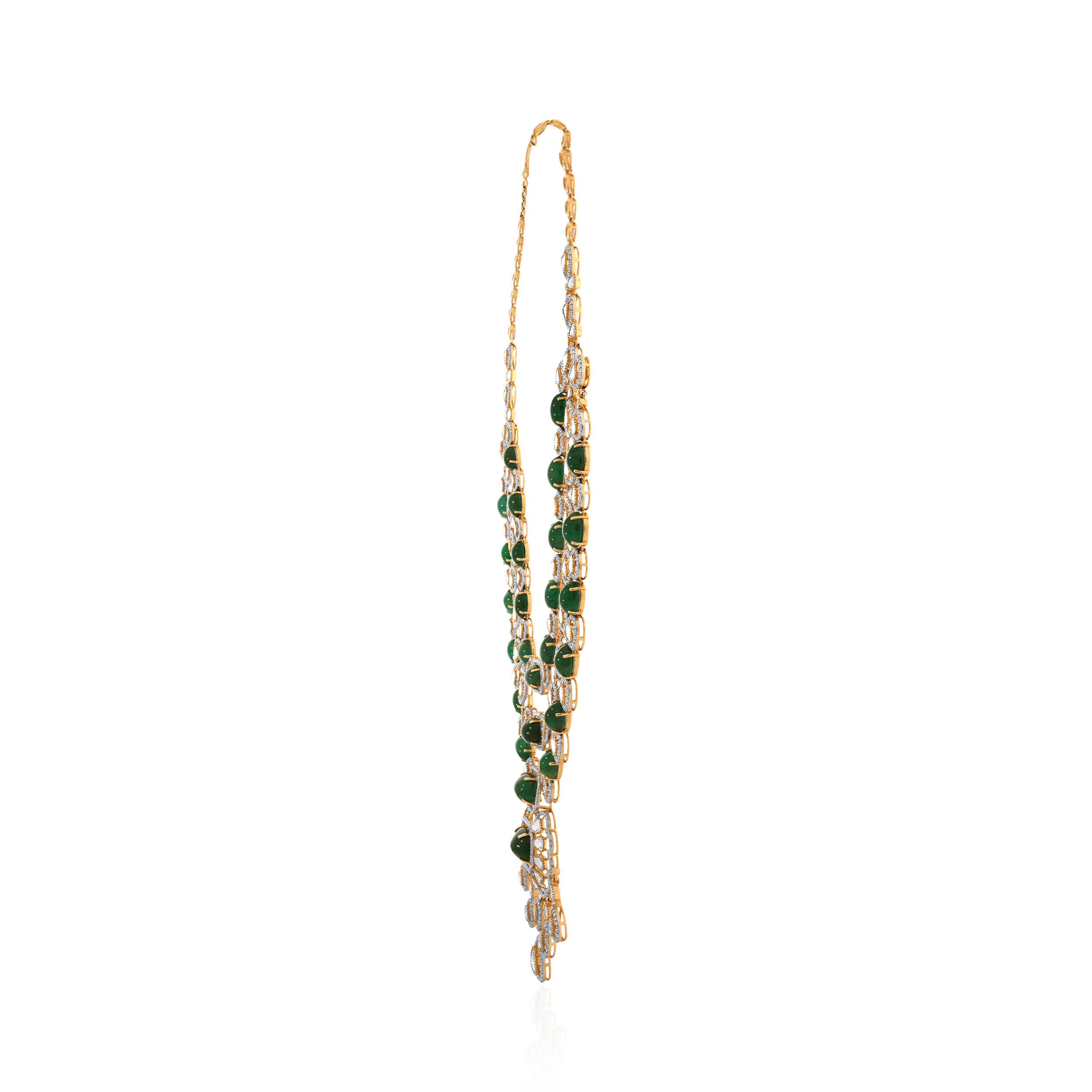 Majestic Cascade Polki Diamond Necklace - Senco Gold and Diamonds