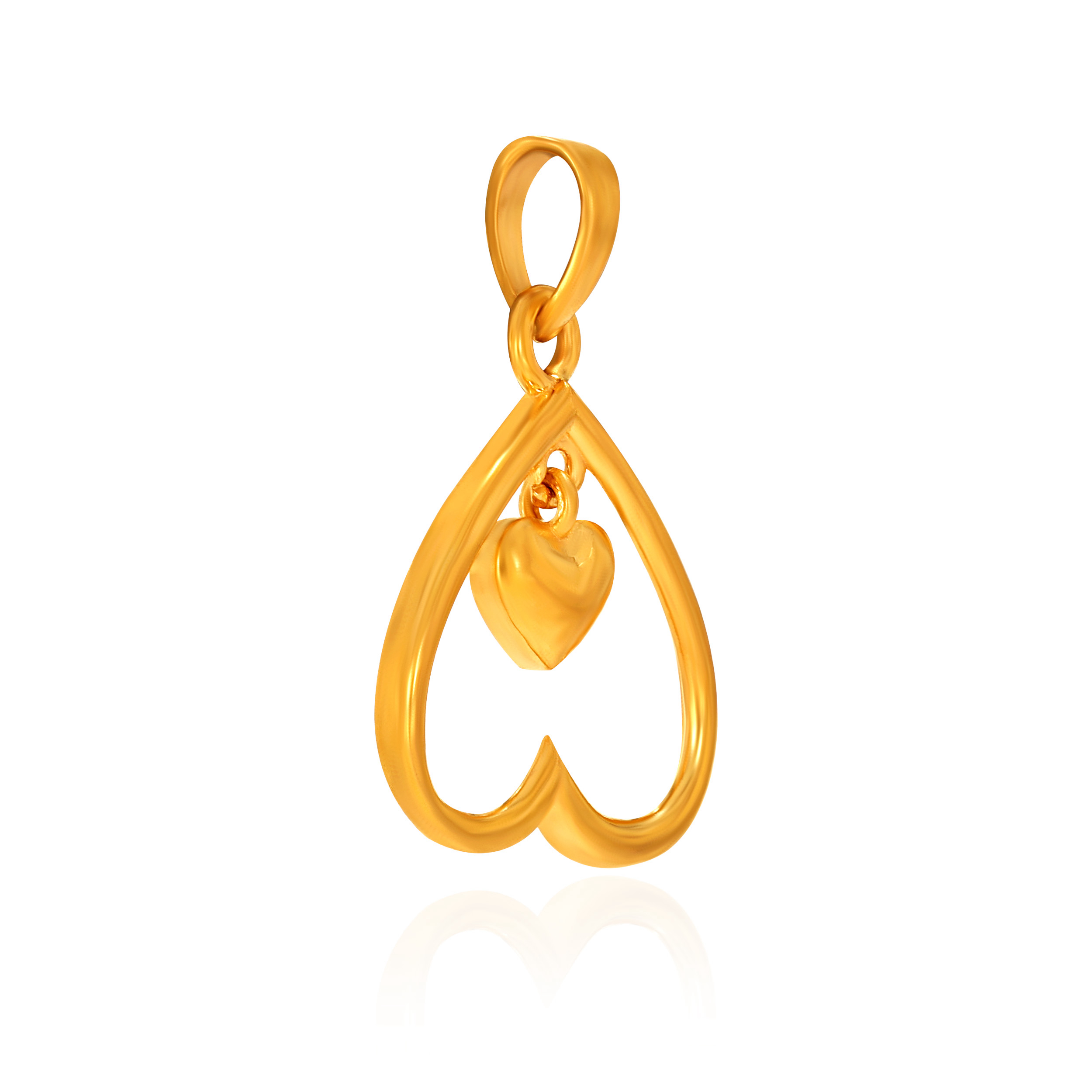 Inverted Heart Gold Pendant - Senco Gold and Diamonds