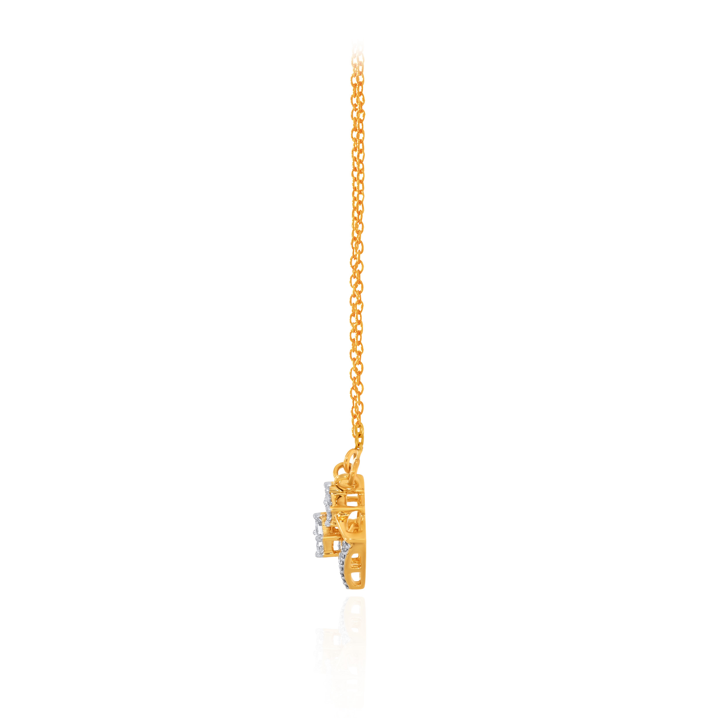 Golden Rhombus Diamond Chain Pendant - Senco Gold and Diamonds