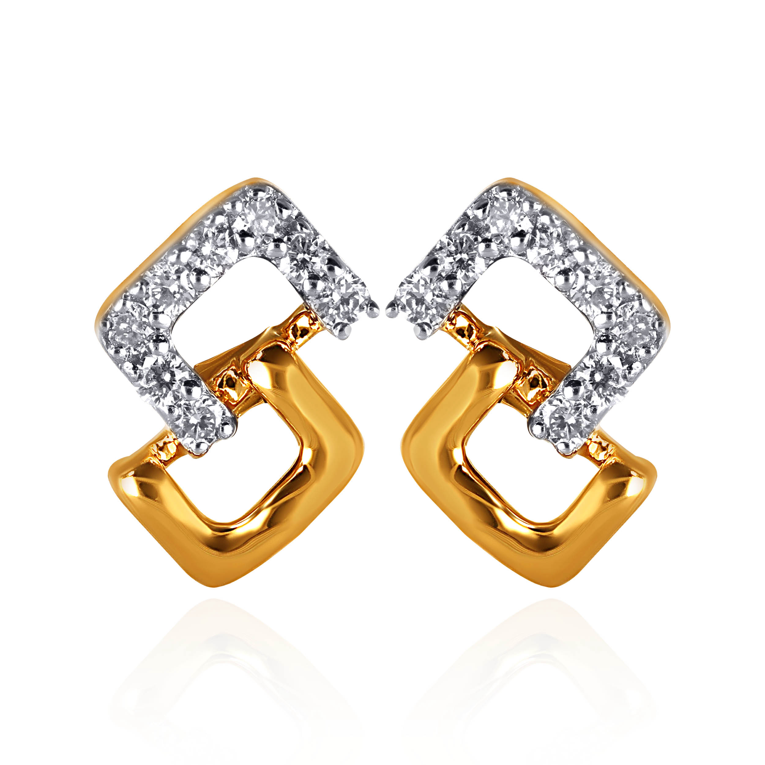 Contemporary Prism Diamond Studs - Senco Gold and Diamonds