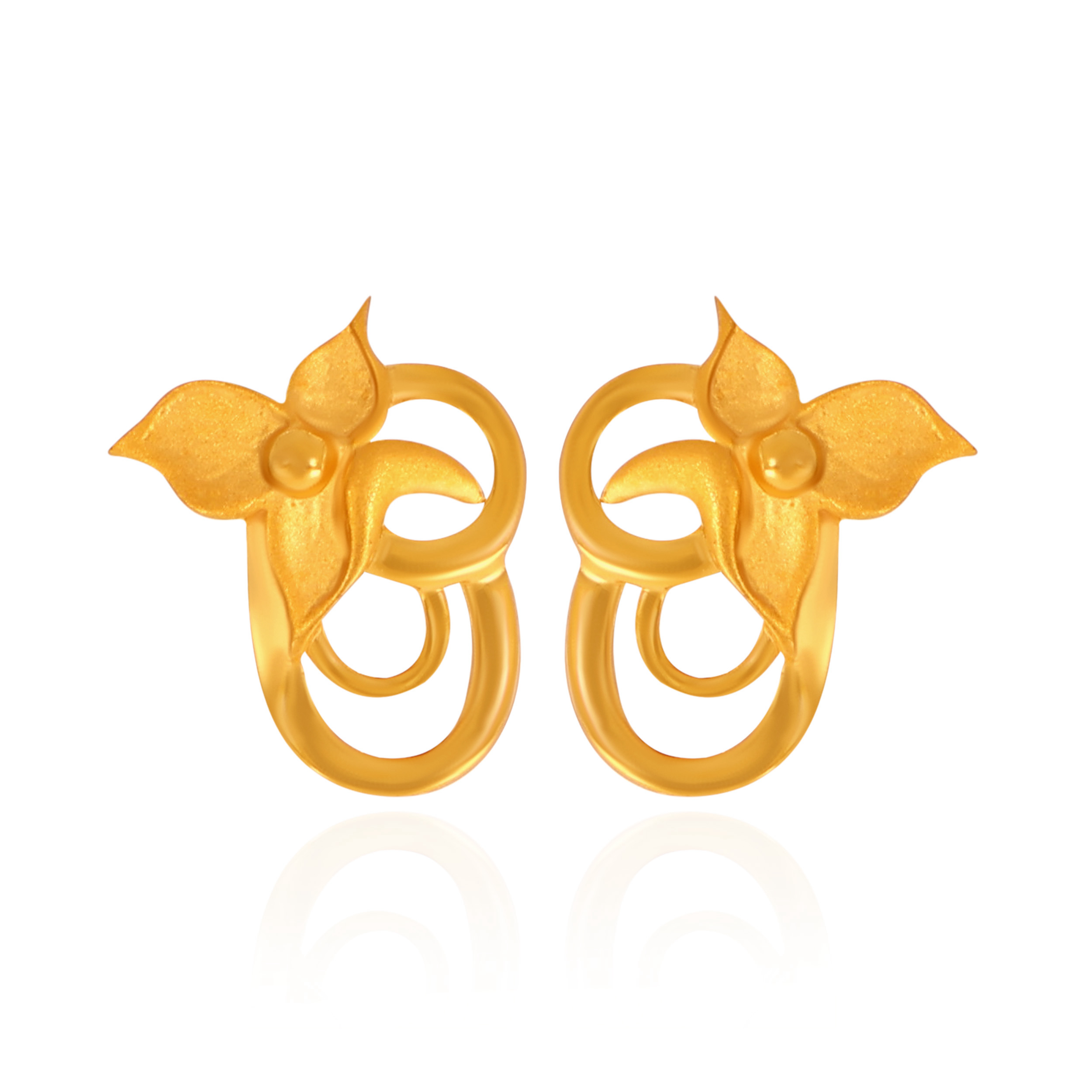 Liora Blooming Twist Gold Studs - Senco Gold and Diamonds