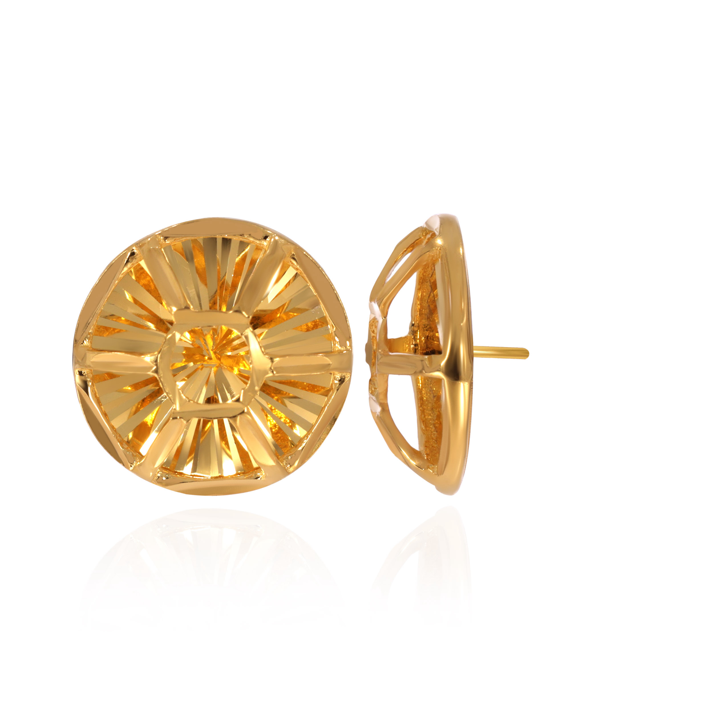 Sunburst Radiance Gold Studs - Senco Gold and Diamonds