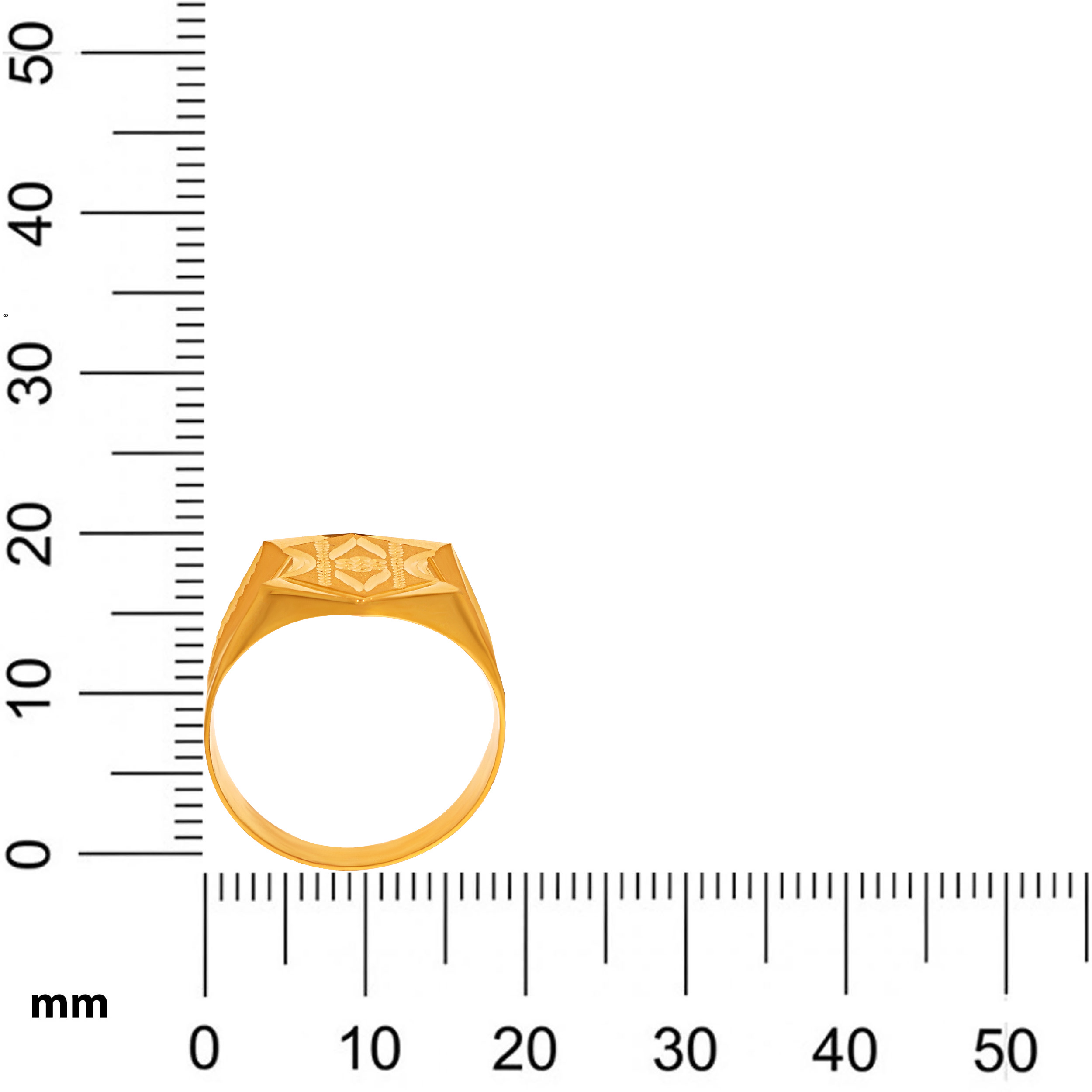 Hexagonal Floral Men's Gold Ring - Senco Gold and Diamonds