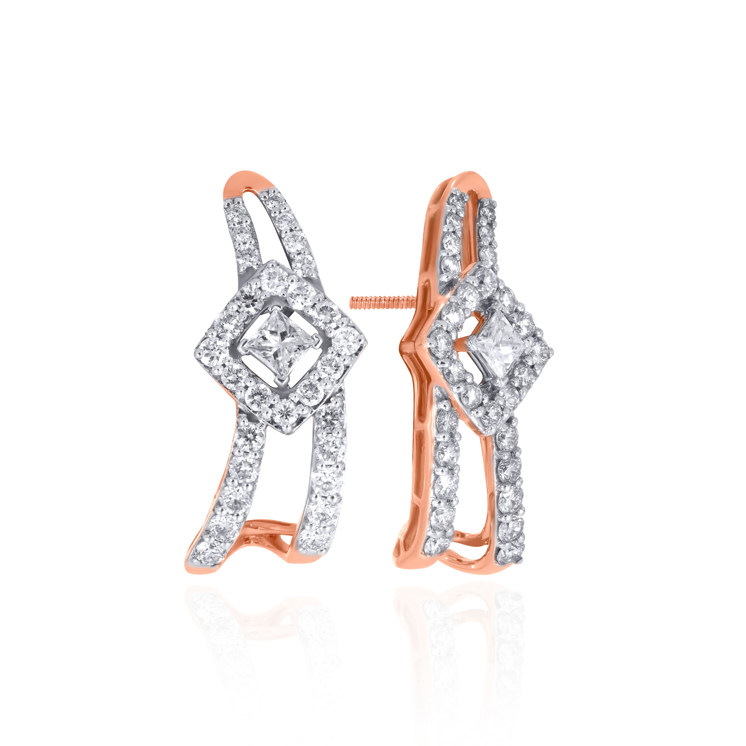 Twilight Curve Diamond Studs - Senco Gold and Diamonds