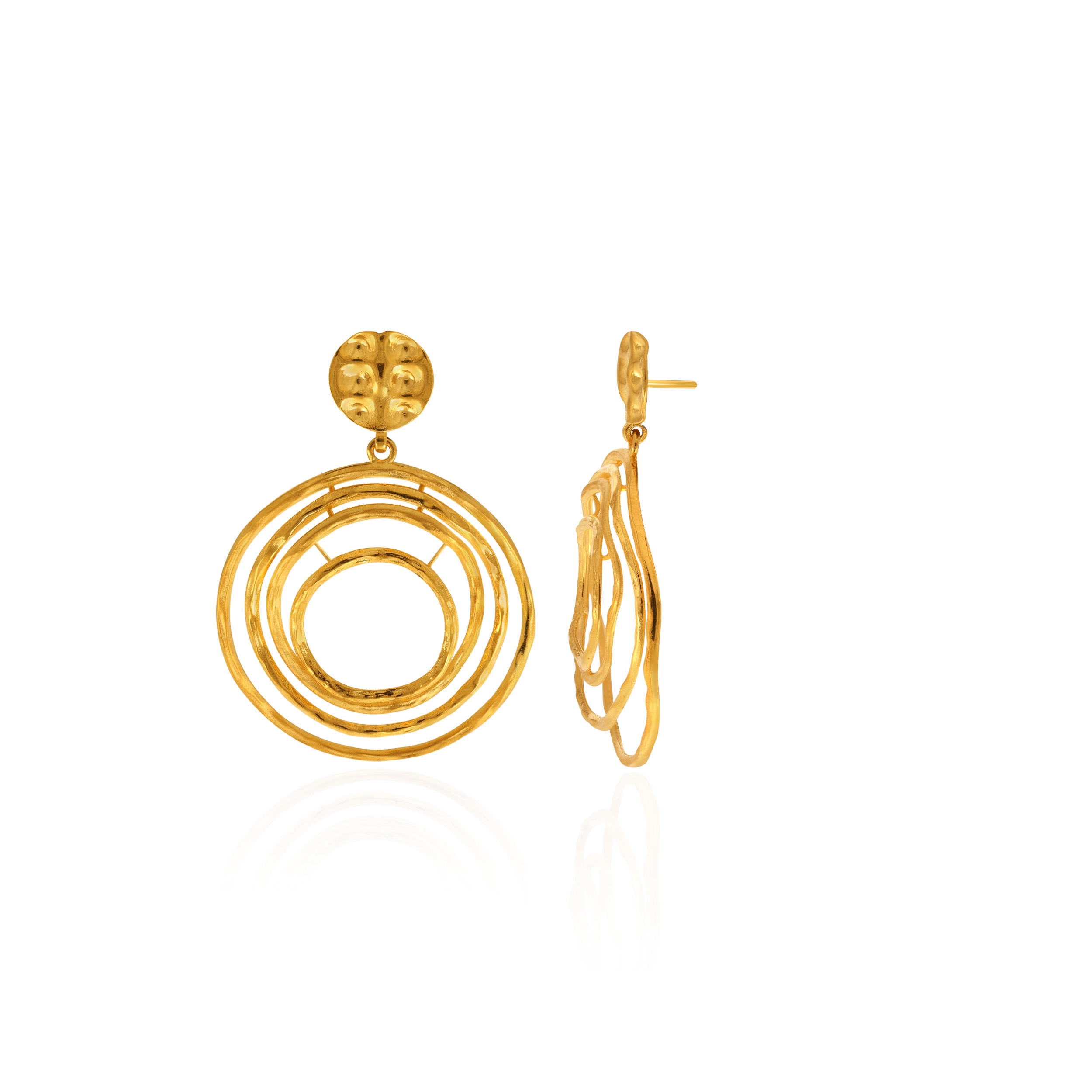 Spherical Array Gold Drop Earrings - Senco Gold and Diamonds