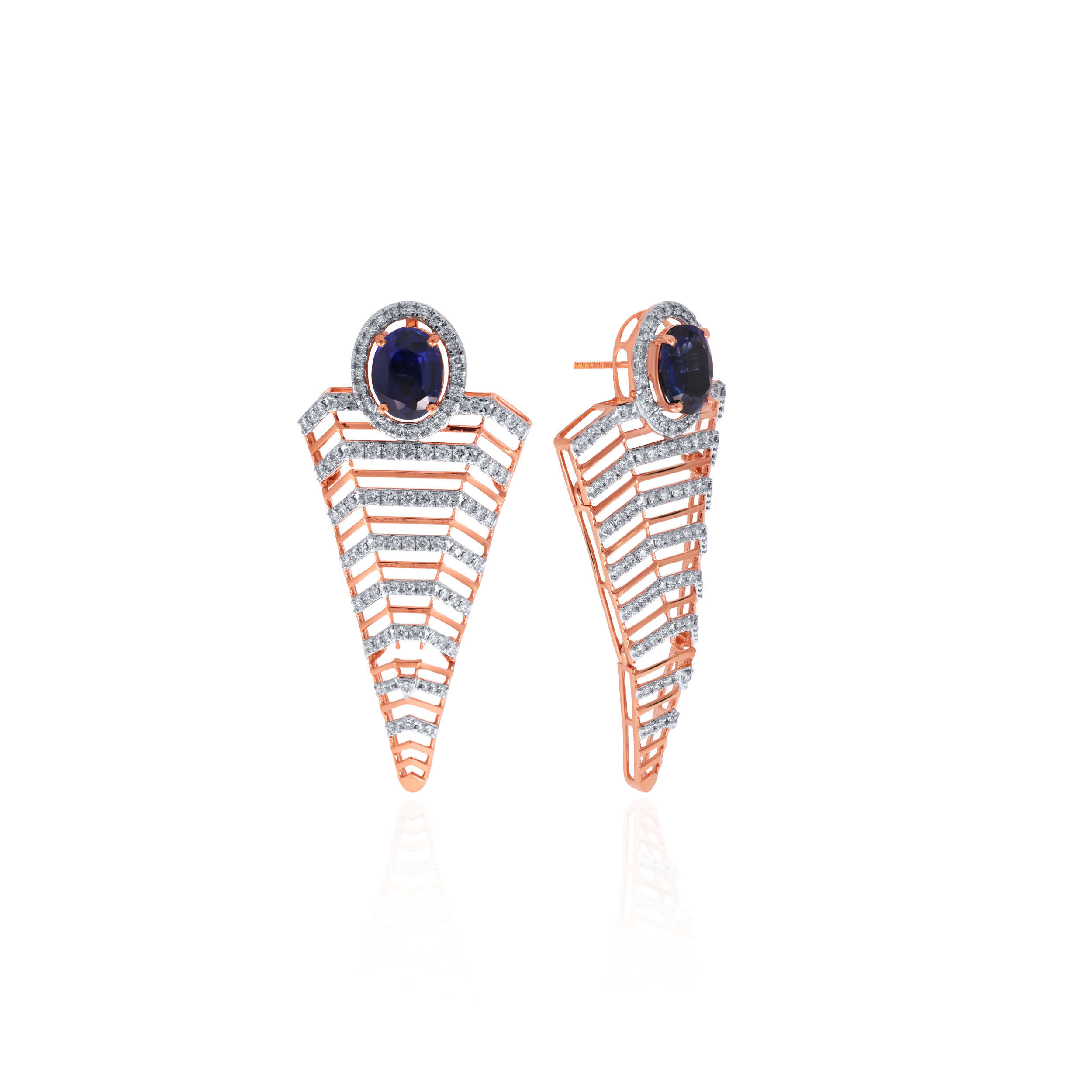 Stylish Bouquet Diamond Earrings - Senco Gold and Diamonds