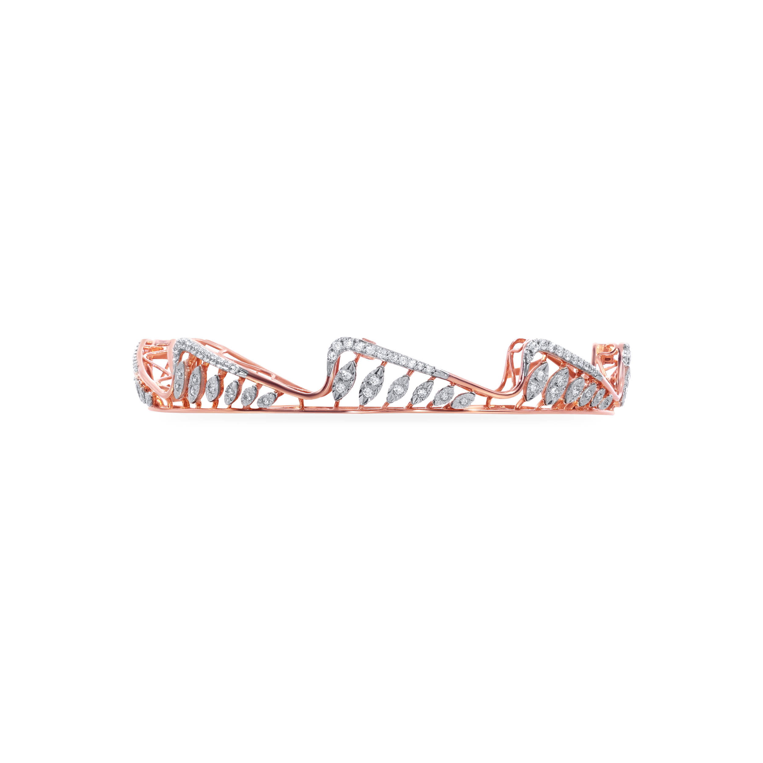 Wavy Connect Magnetic Diamond Bangle - Senco Gold and Diamonds