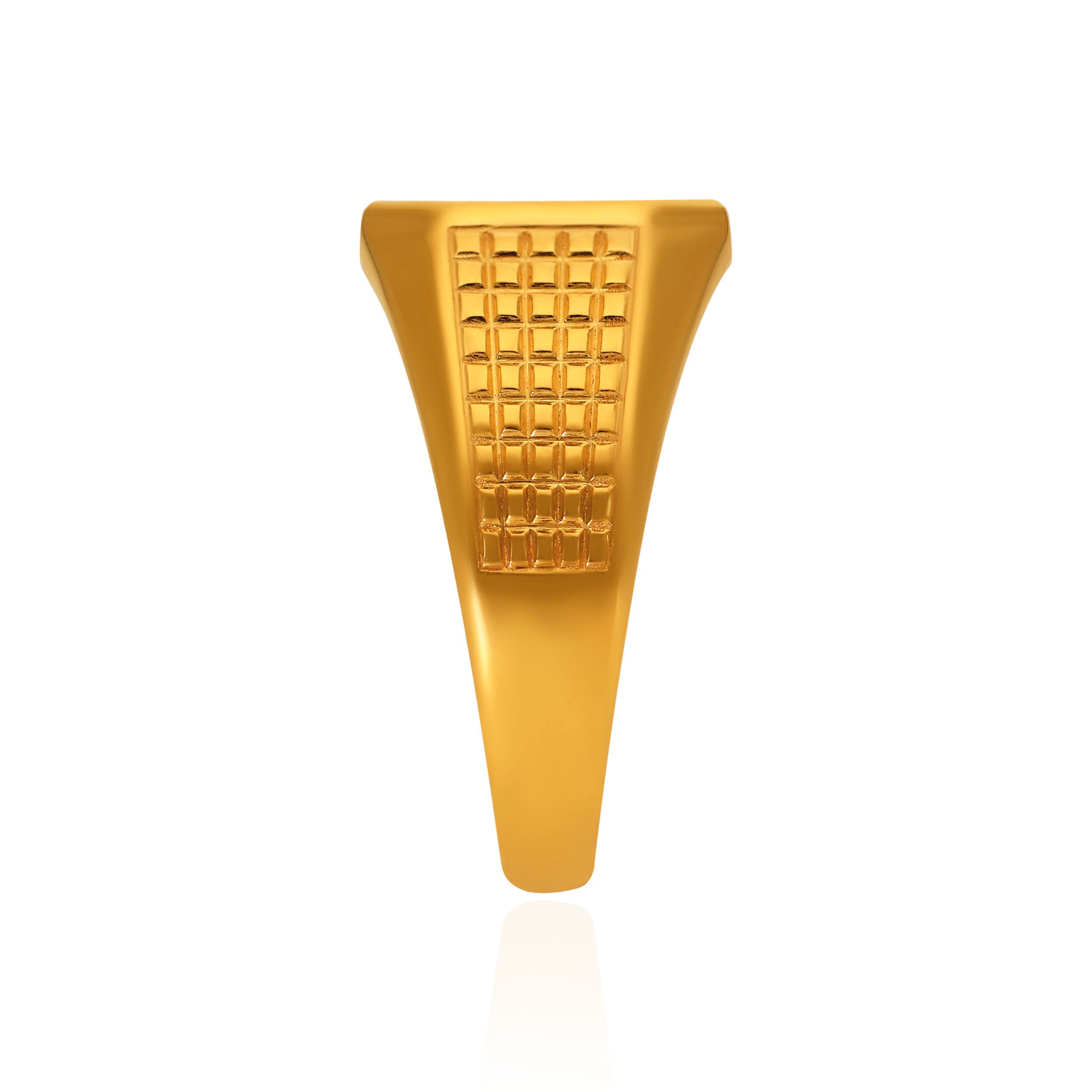 Grid Crest Men’s Gold Ring alternate view 2
