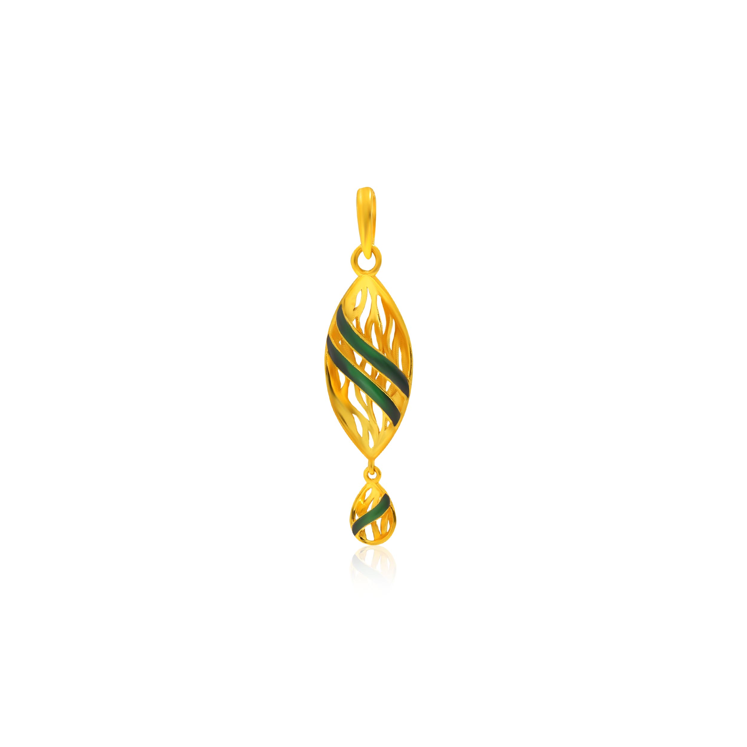 Fiery Leaf Gold Pendant - Senco Gold and Diamonds