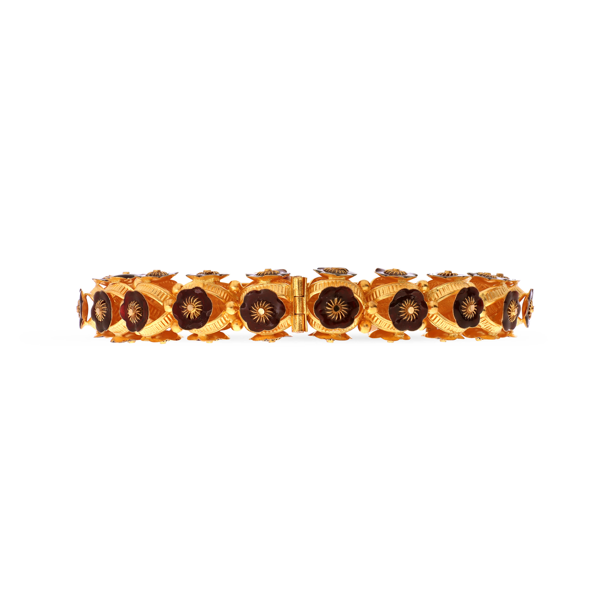 Harmonious Bloom Gold Mukh Bangle - Senco Gold and Diamonds