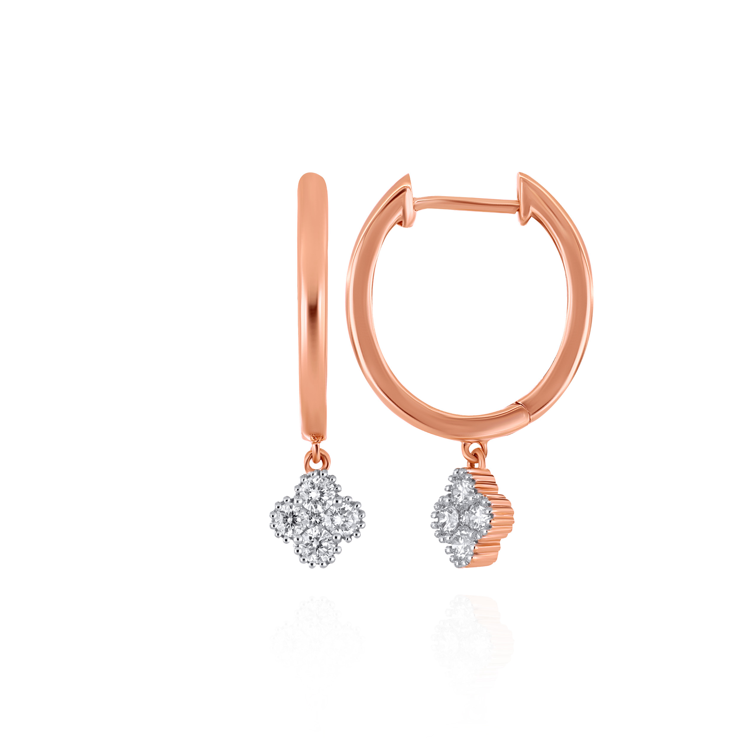 Modern Glow Diamond Hoops - Senco Gold and Diamonds