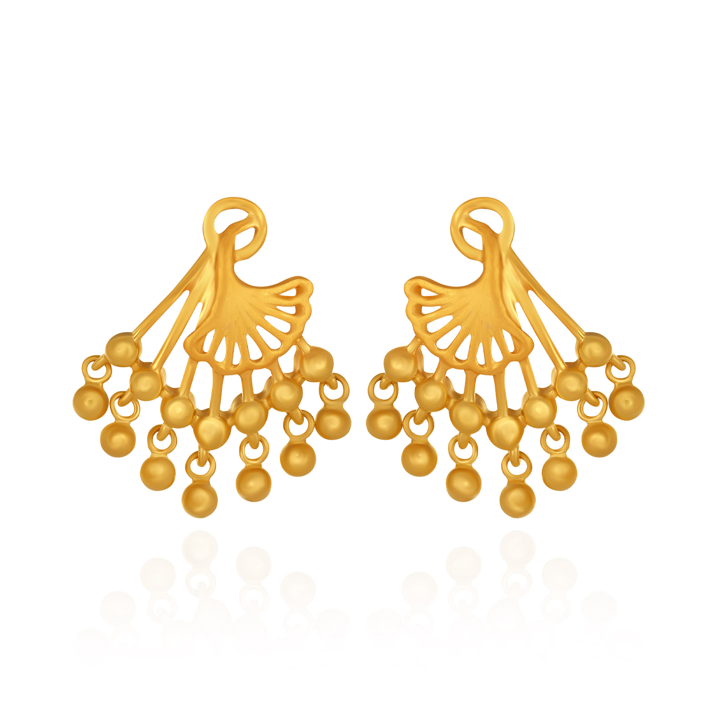 Beaded Ornate Gold Earrings - Senco Gold and Diamonds
