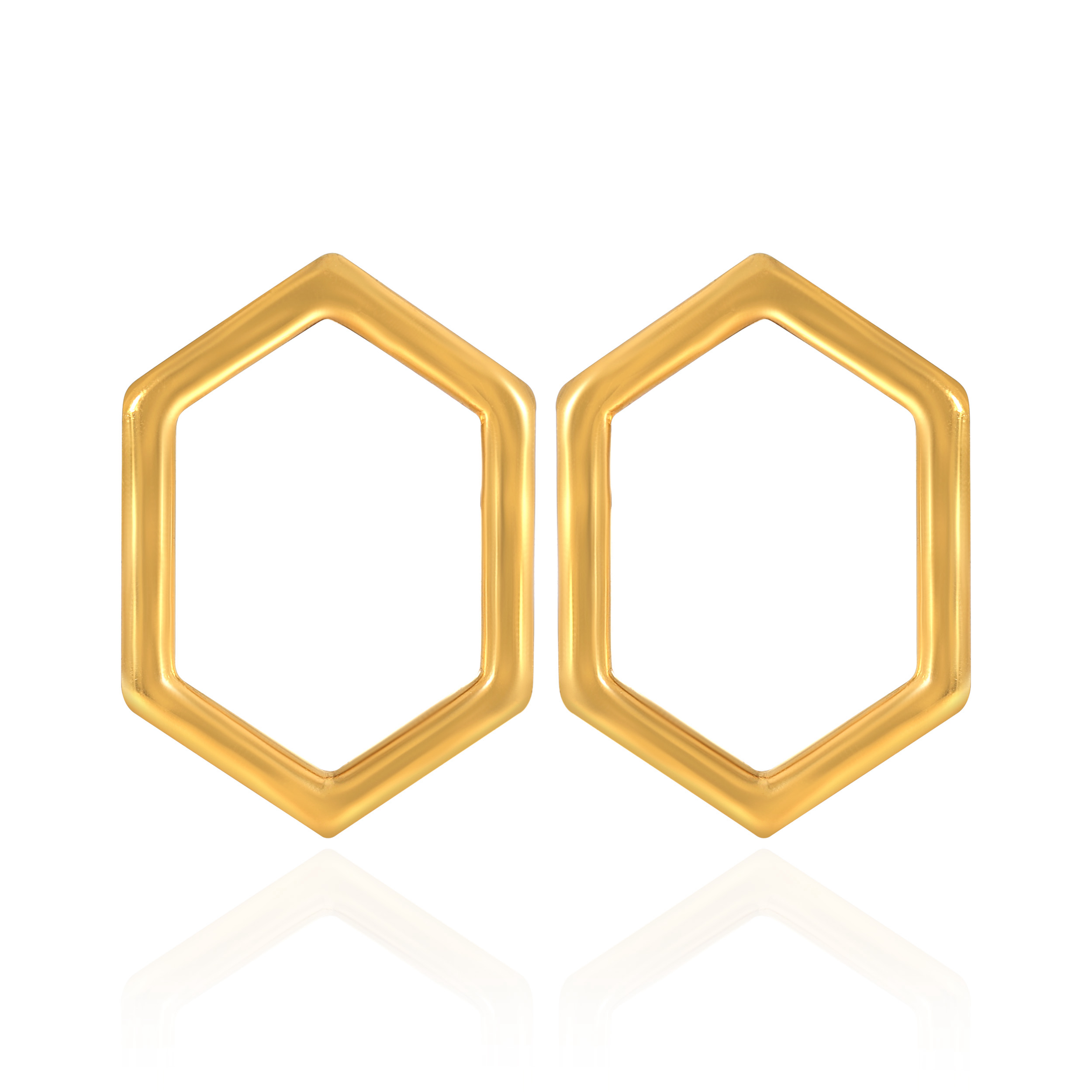 Minimalist Hexa Gold Earrings - Senco Gold and Diamonds