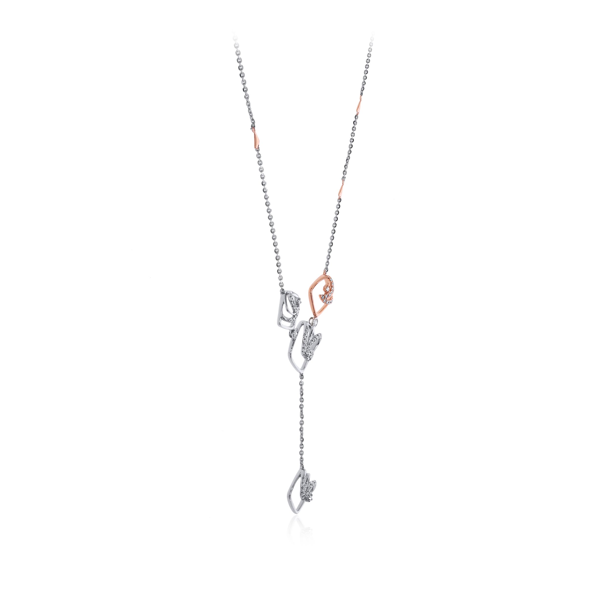 Twister Trio Platinum Chain Pendant - Senco Gold and Diamonds