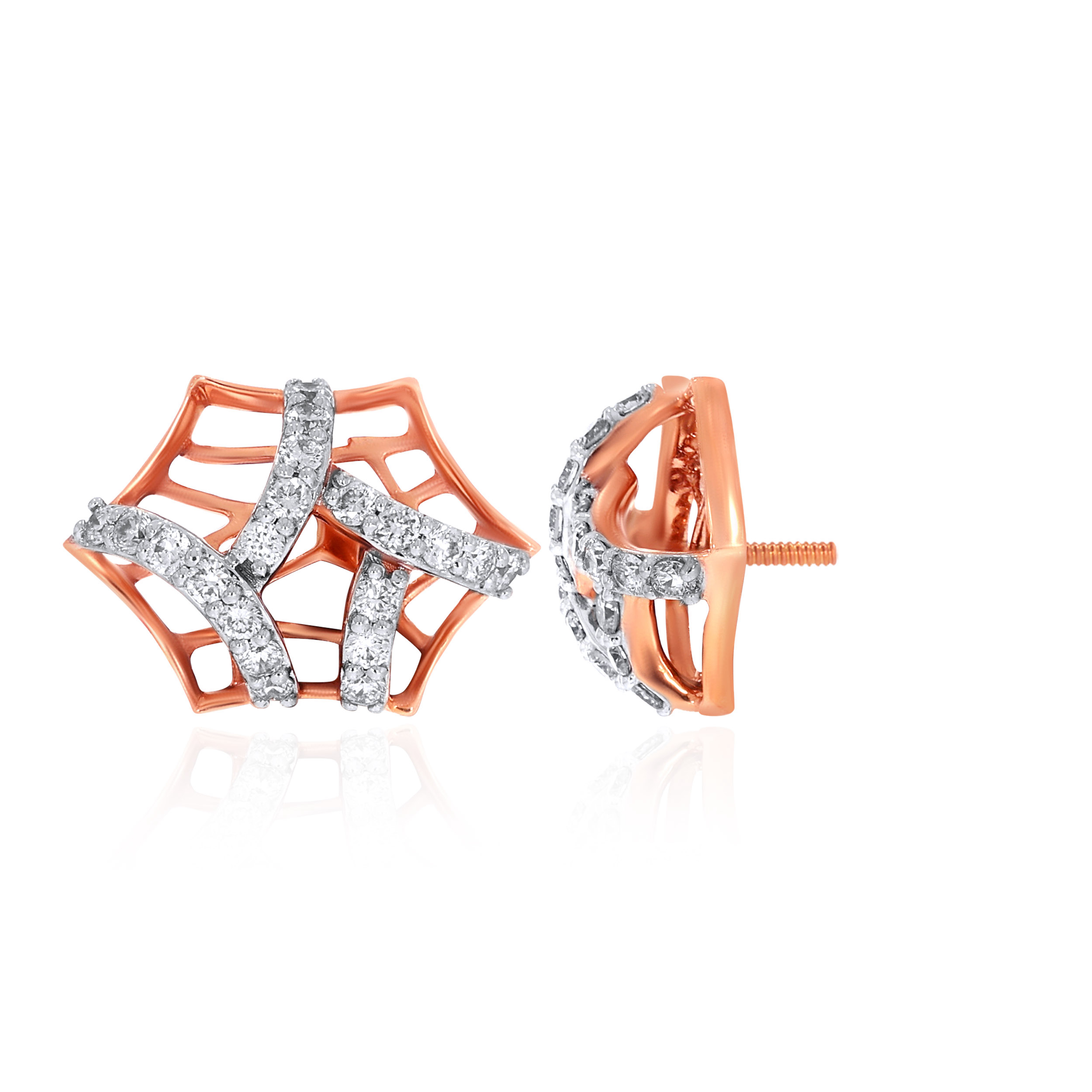 14K Rose Gold Diamond Studs Earrings-DT-D000667424 - Senco Gold and Diamonds