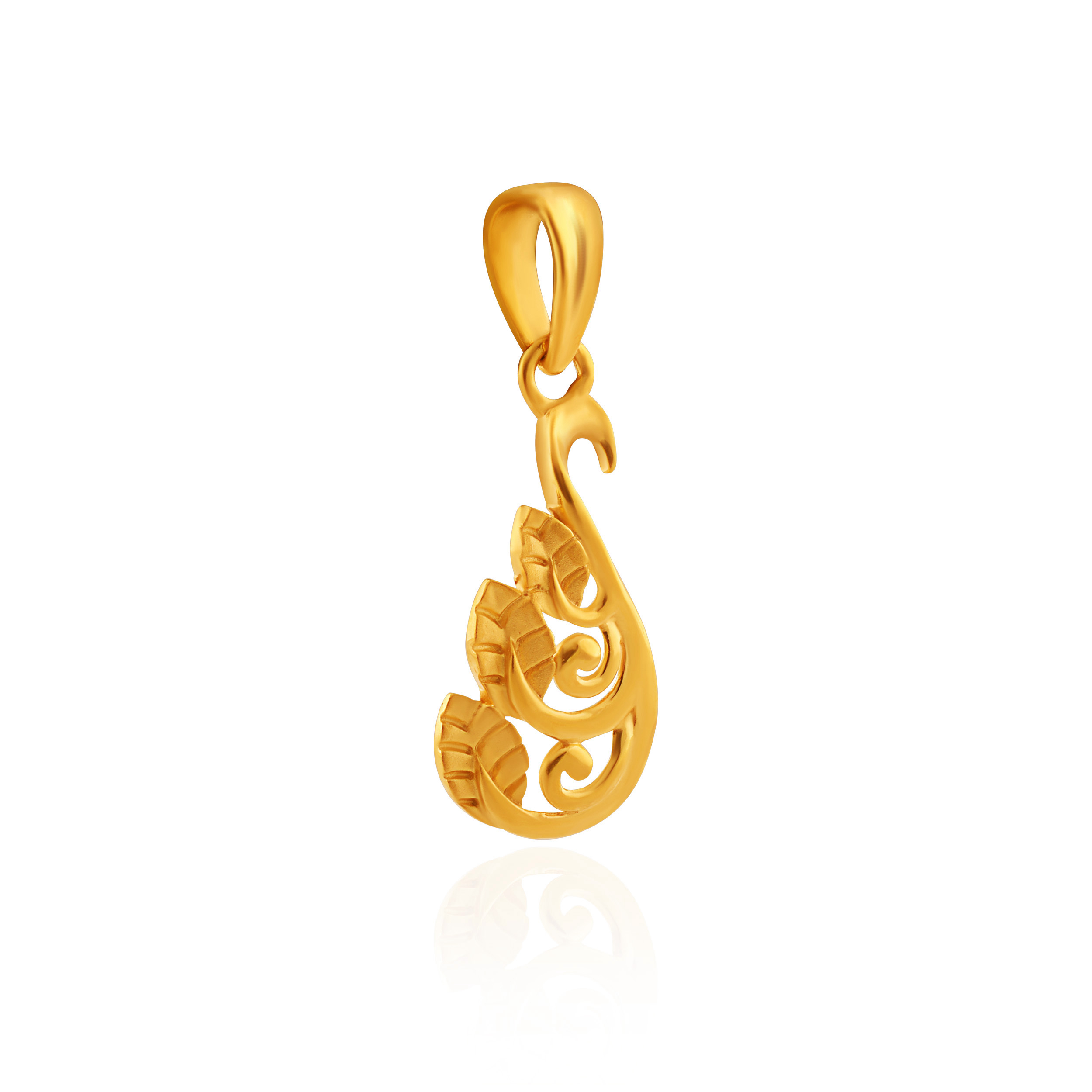 Elegant Glow Leaf Gold Pendant - Senco Gold and Diamonds
