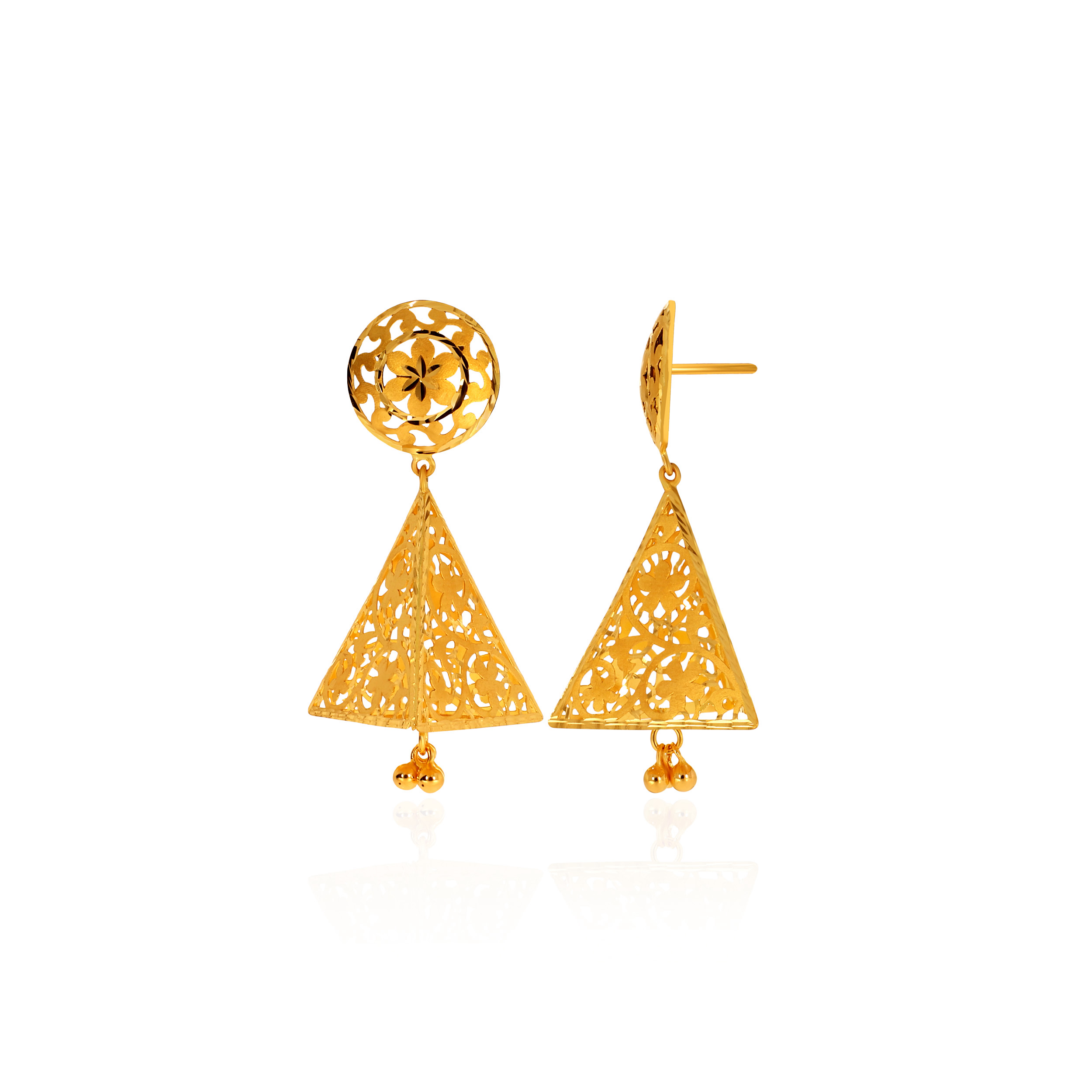 22K Yellow Gold Jhumka Earrings - GJ-SAD0000149 - Senco Gold and Diamonds