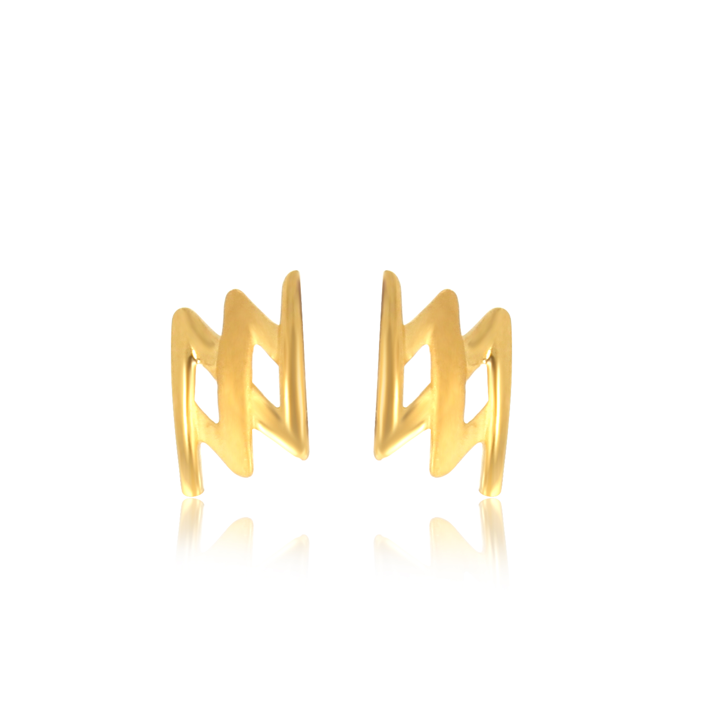 Stylish Thunder Gold Studs - Senco Gold and Diamonds