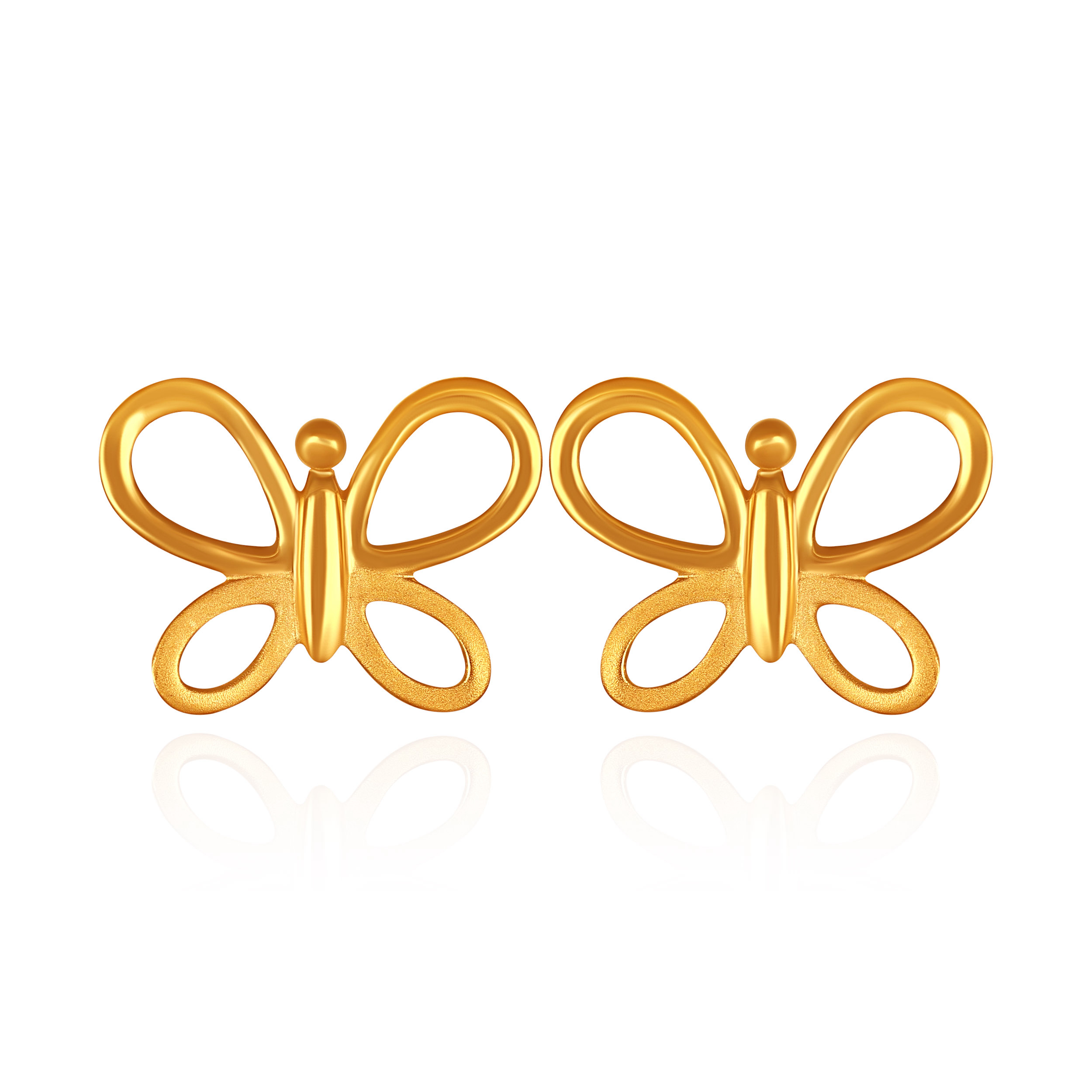 Whimsy Wings Gold Studs - Senco Gold and Diamonds