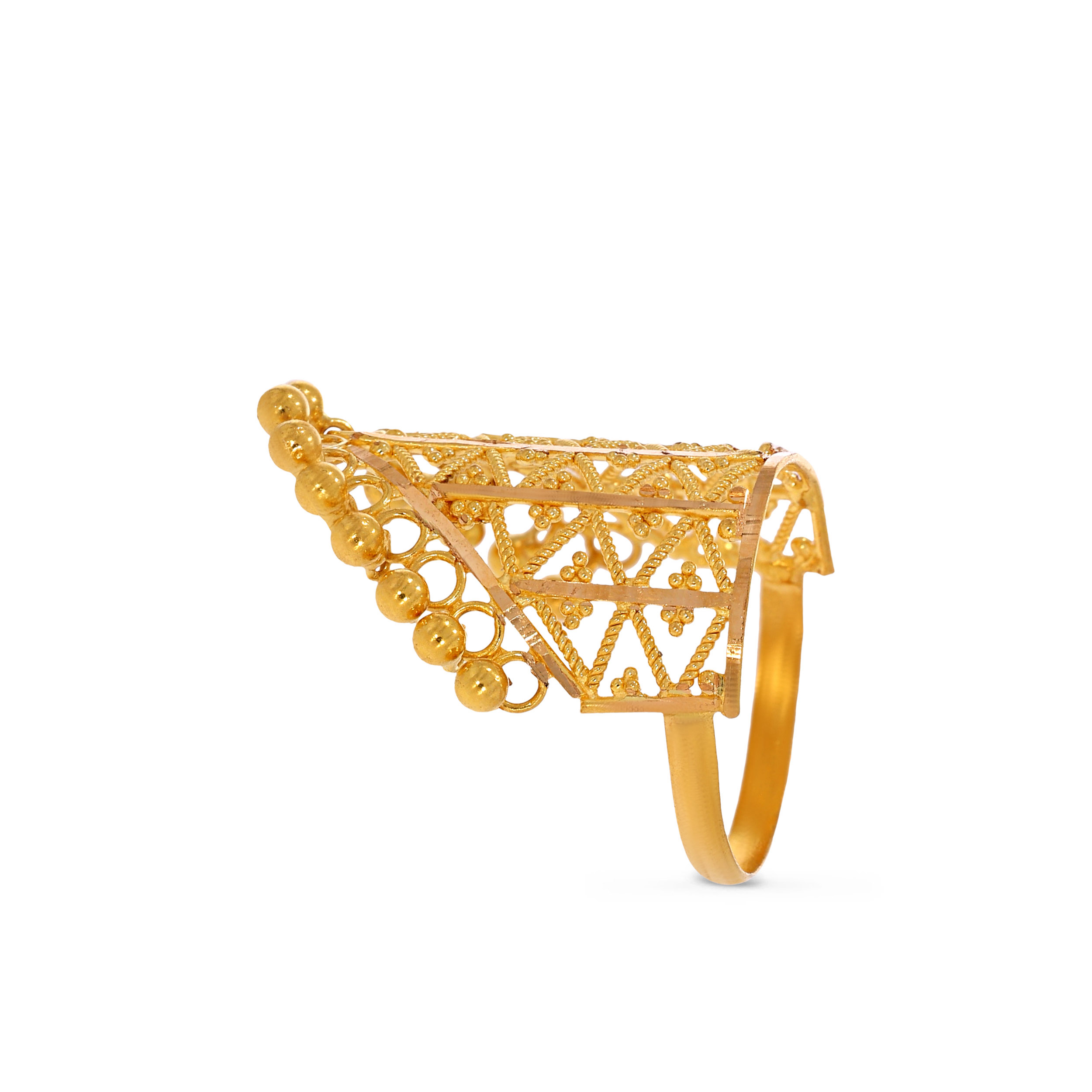 Filigree Lattice Gold Ring - Senco Gold and Diamonds