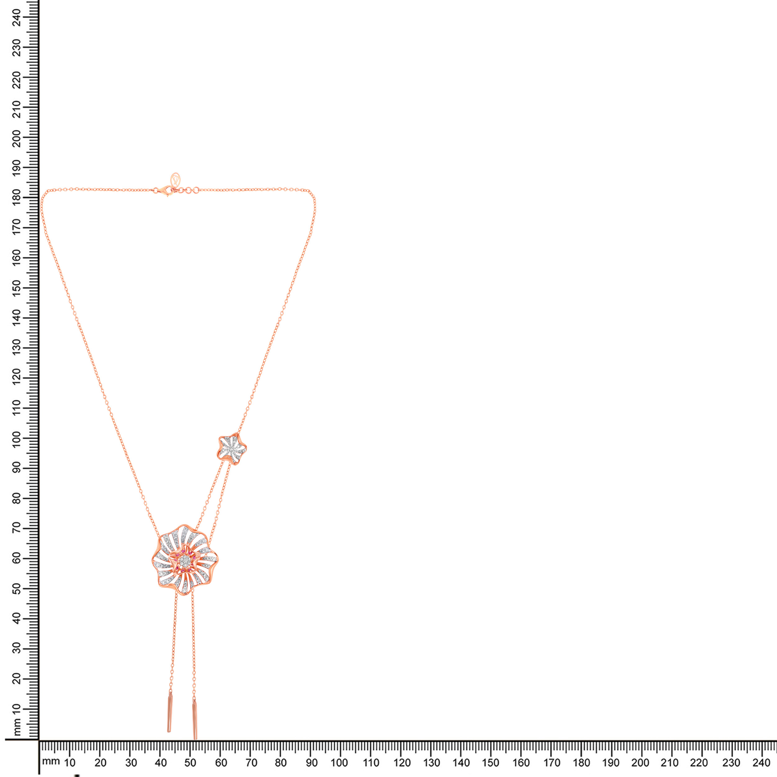 Lariat Bloom Diamond Chain Pendant - Senco Gold and Diamonds