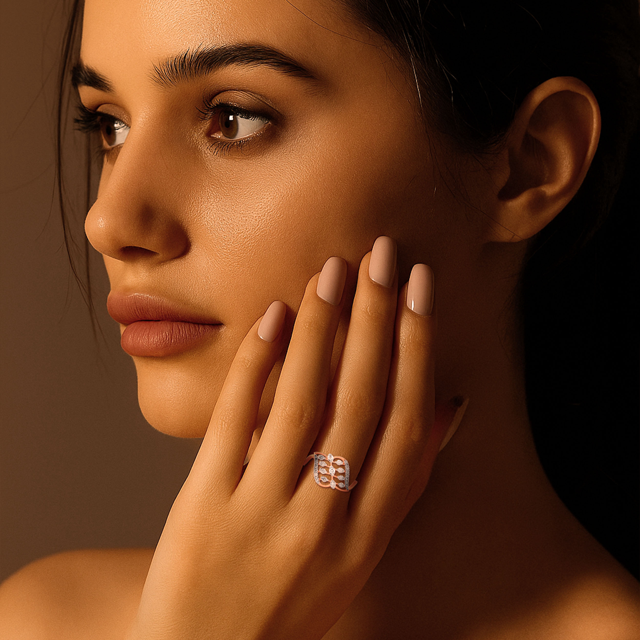 Ethereal Leaf Diamond Ring - Senco Gold and Diamonds
