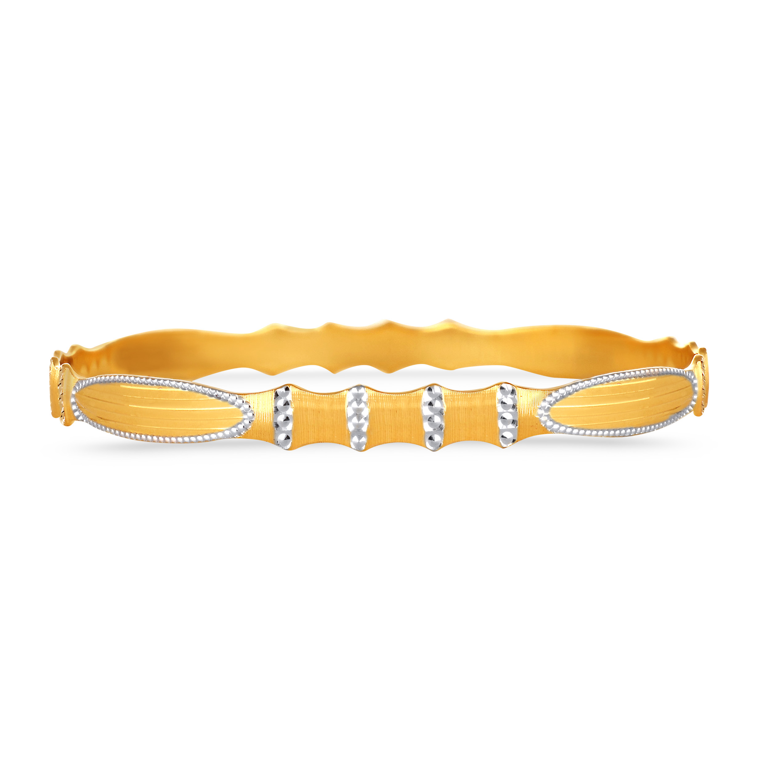 Striking Waves Gold Bangle - Senco Gold and Diamonds
