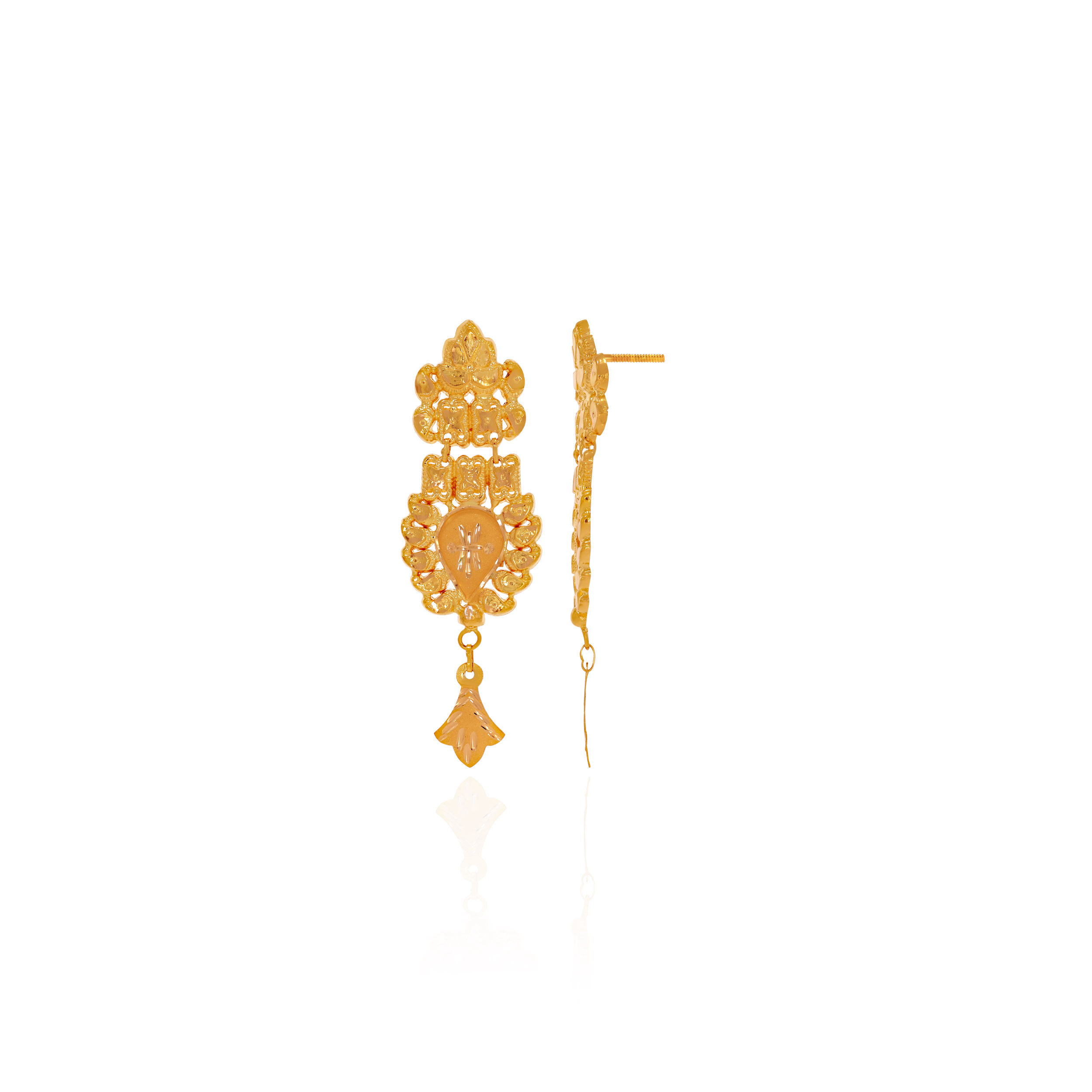 Festive Cascade Gold Drop Earrings - Senco Gold and Diamonds