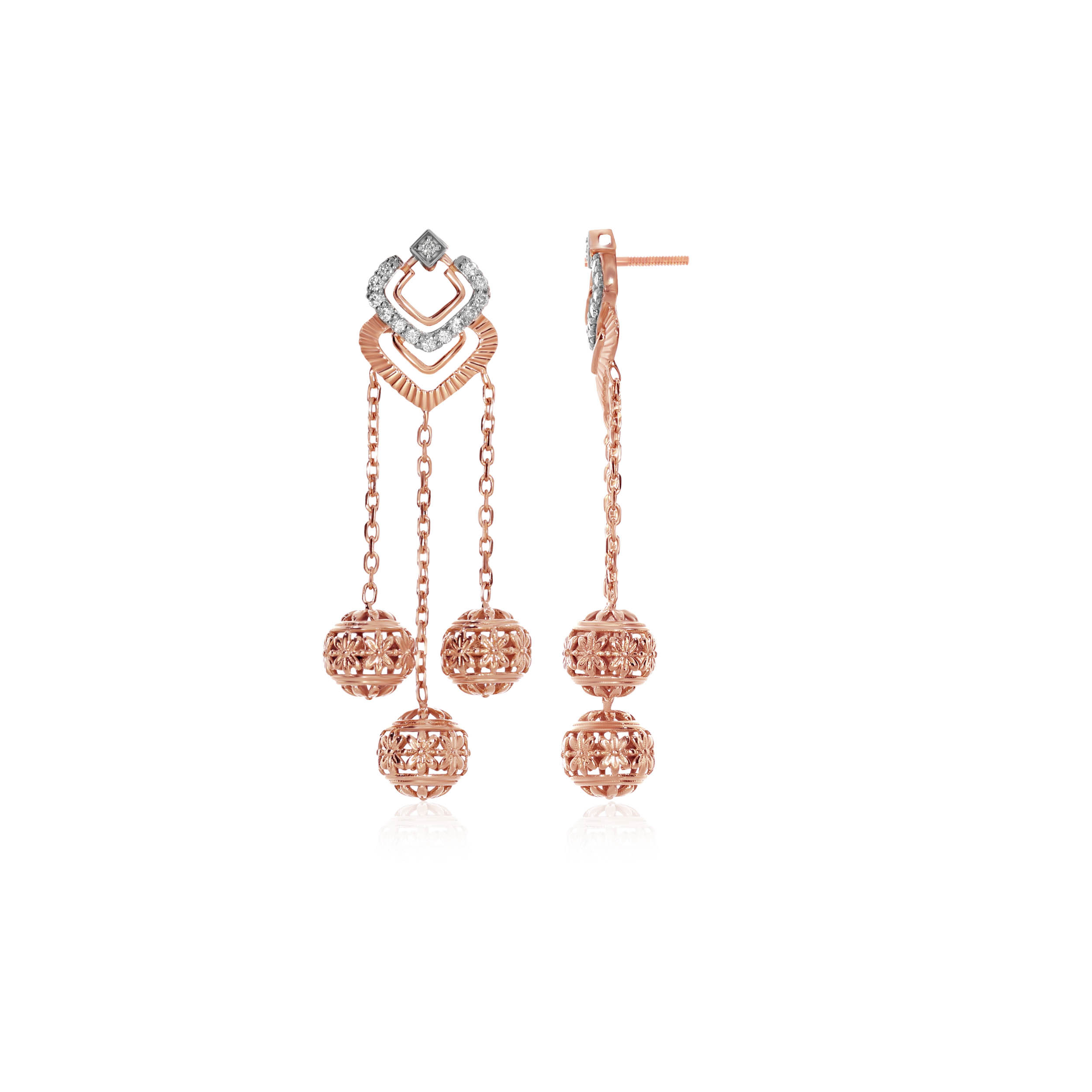 Traditional Trio Diamond Earrings - Senco Gold and Diamonds