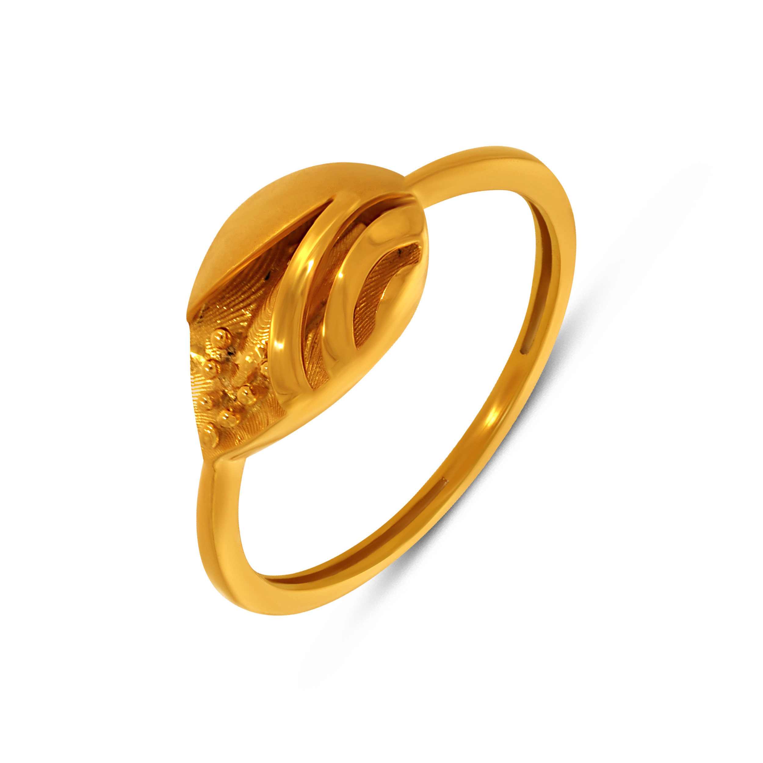 Textured Whisper Leaf Gold Ring - Senco Gold and Diamonds