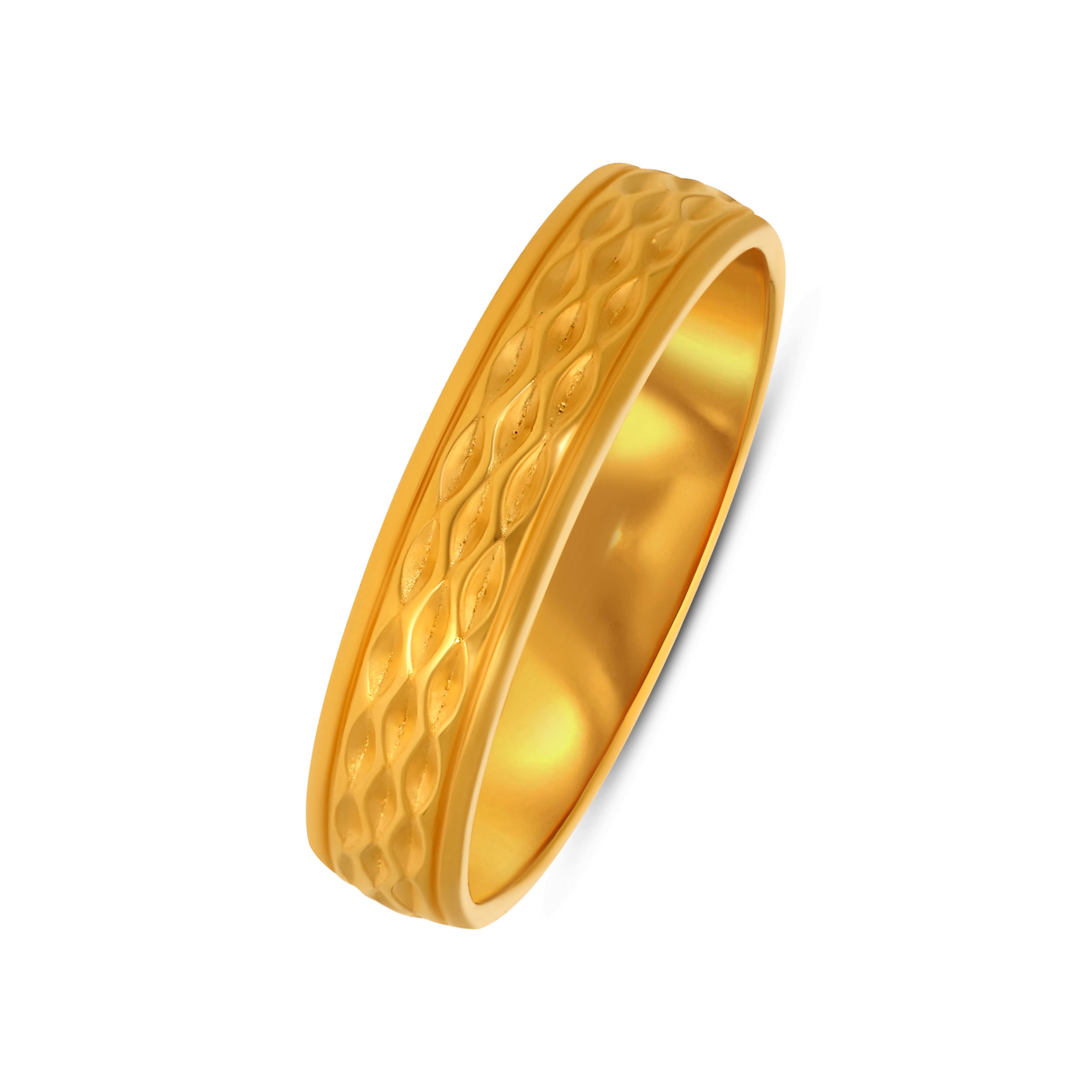 Modern Undulate Men's Gold Ring - Senco Gold and Diamonds