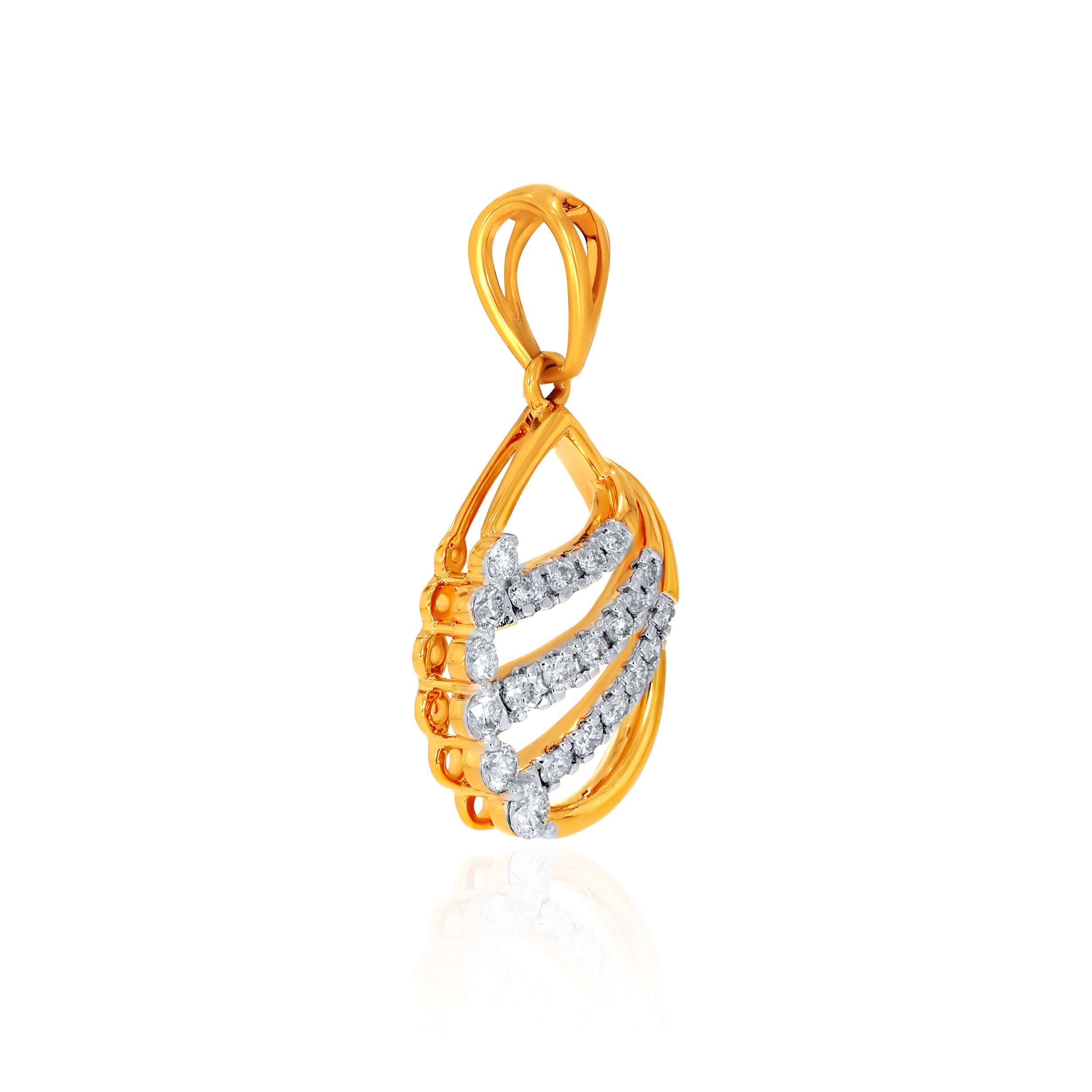 Curved Drop Diamond Pendant - Senco Gold and Diamonds